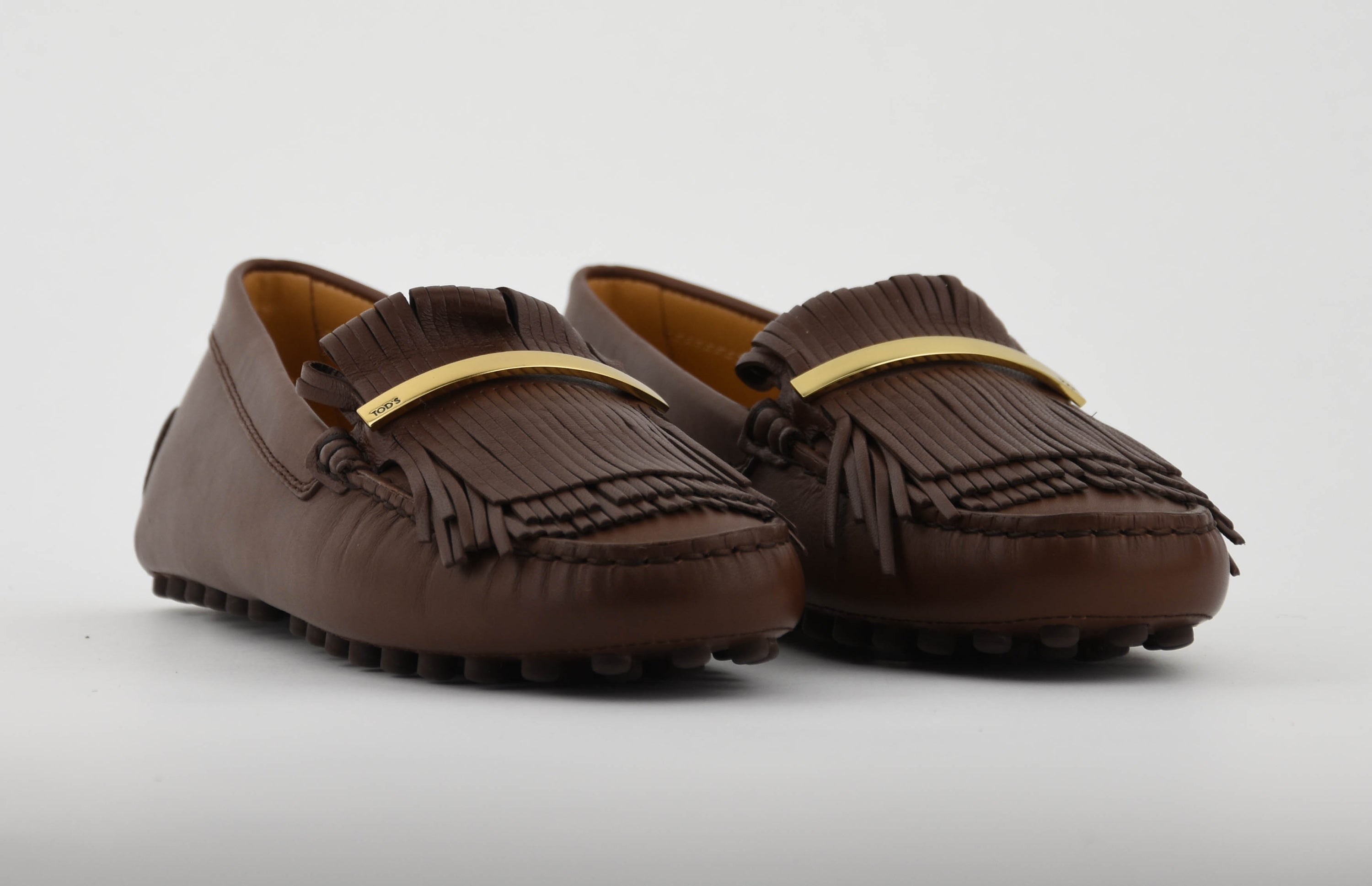 TOD'S  MOCCASINE FRINGES BROWN