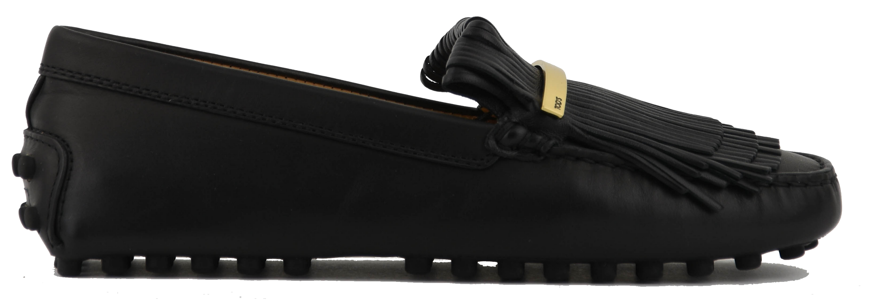 TOD'S  MOCCASINE FRINGES BLACK