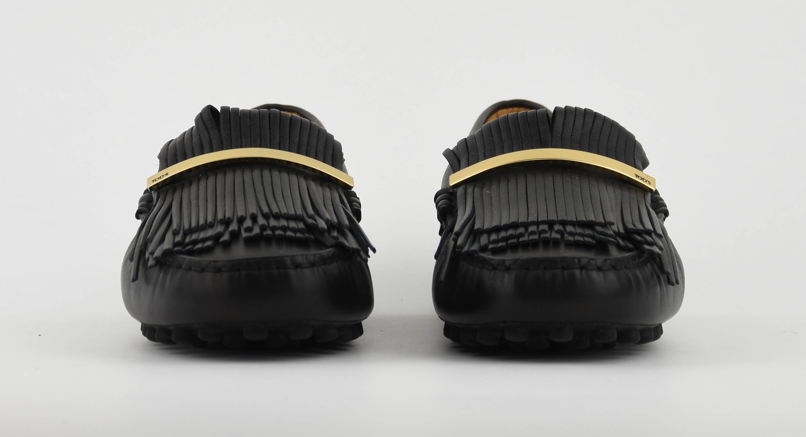TOD'S  MOCCASINE FRINGES BLACK