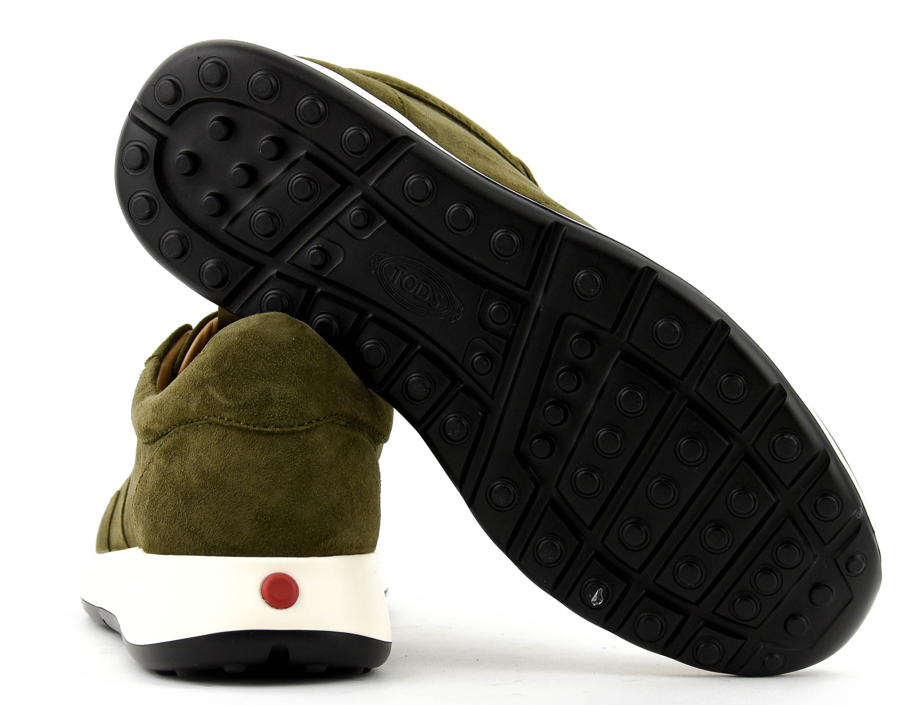 TOD'S  RED DOT SNEAKER PASHMY SUEDE GREEN