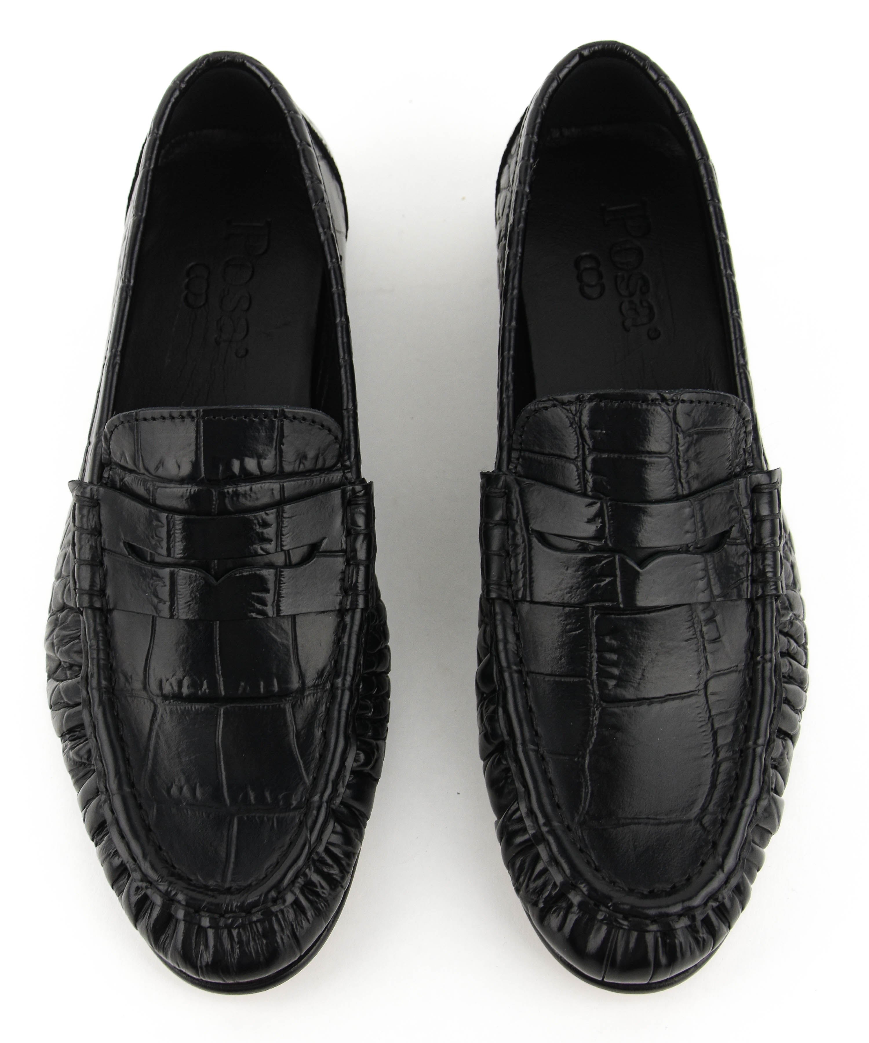POSA LOAFER WRINKLE CROC BLACK