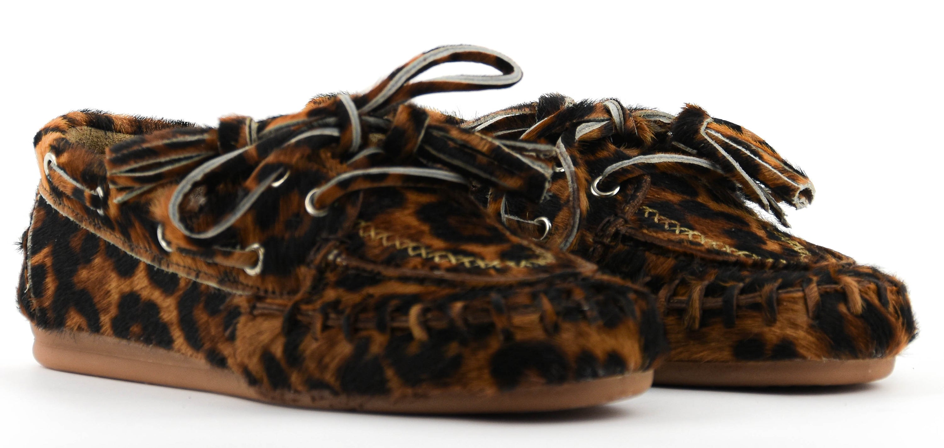 POSA BOAT LOAFER FRINGE LEOPARD