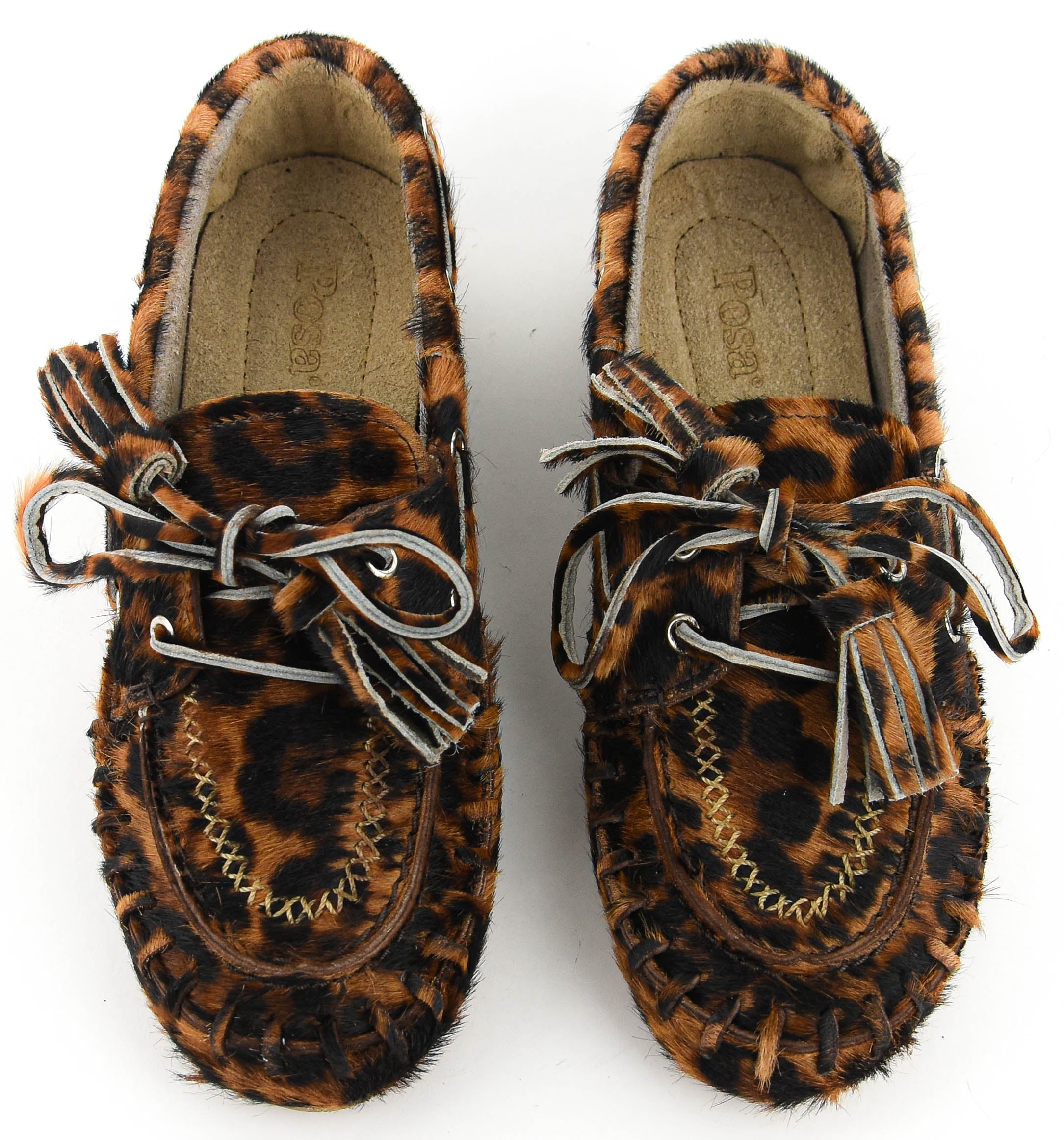POSA BOAT LOAFER FRINGE LEOPARD