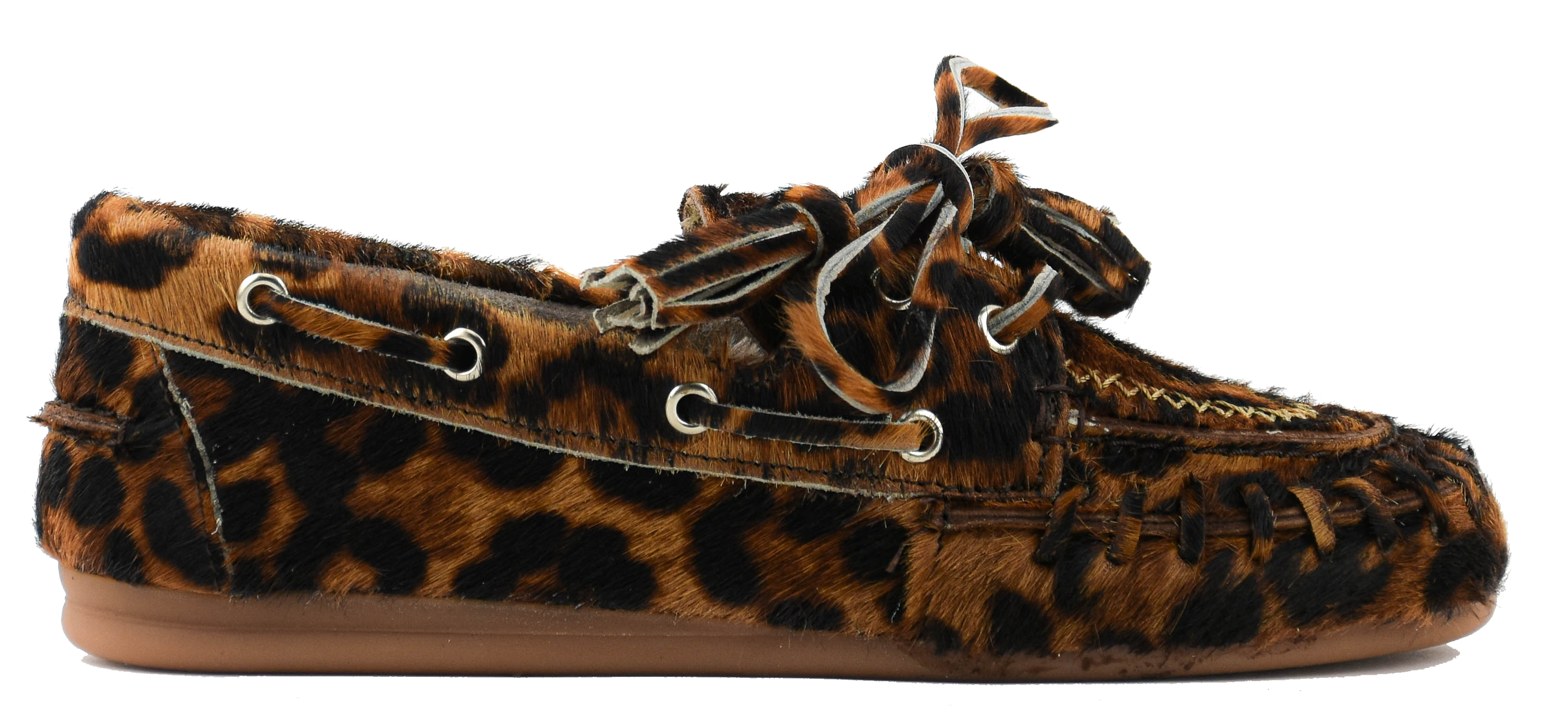 POSA BOAT LOAFER FRINGE LEOPARD