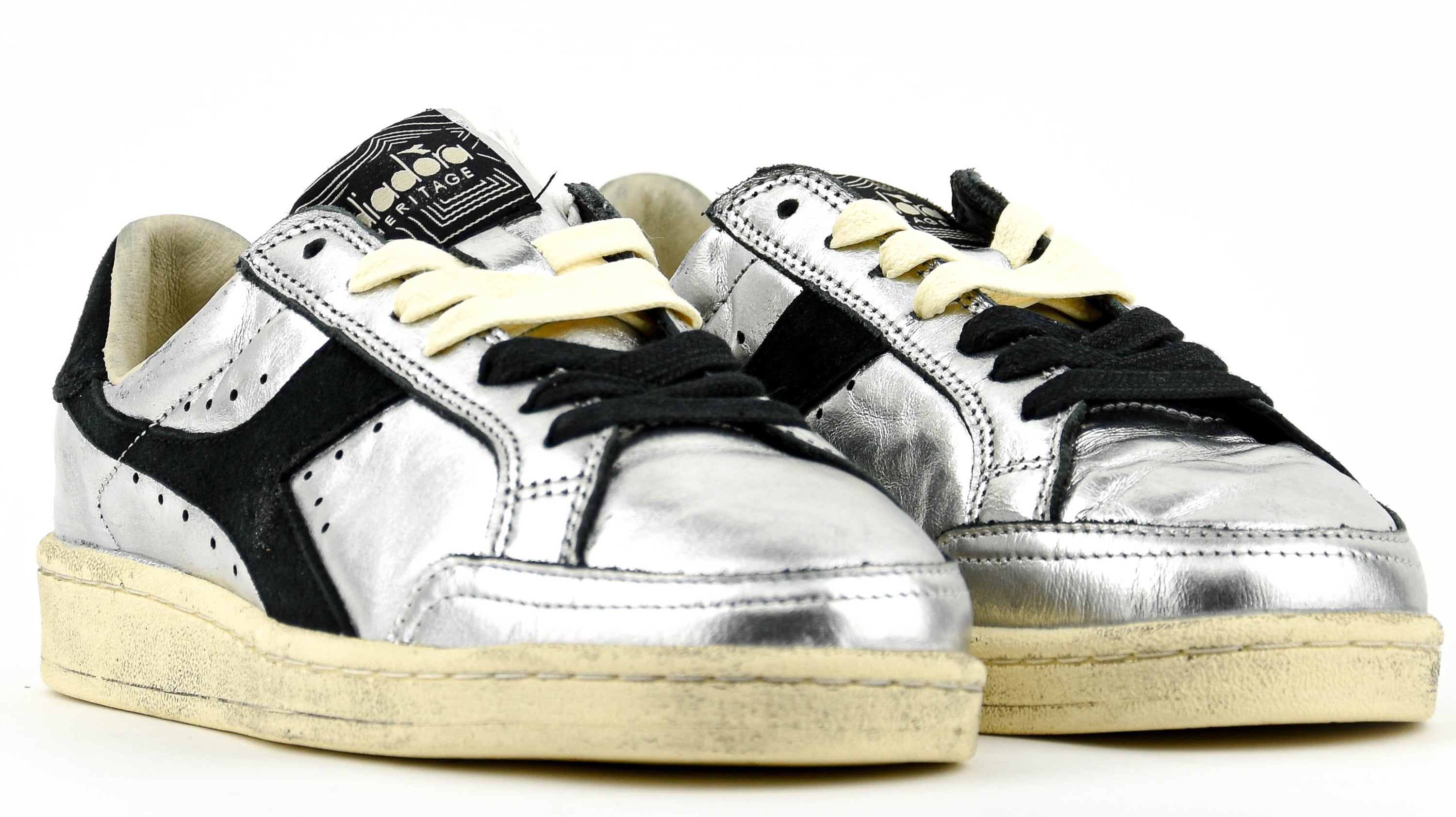 DIADORA PRESTIGE SNEAKER METAL USED SILVER