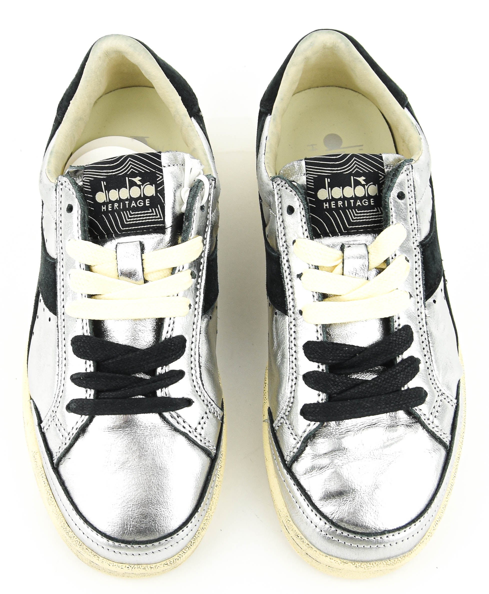 DIADORA PRESTIGE SNEAKER METAL USED SILVER
