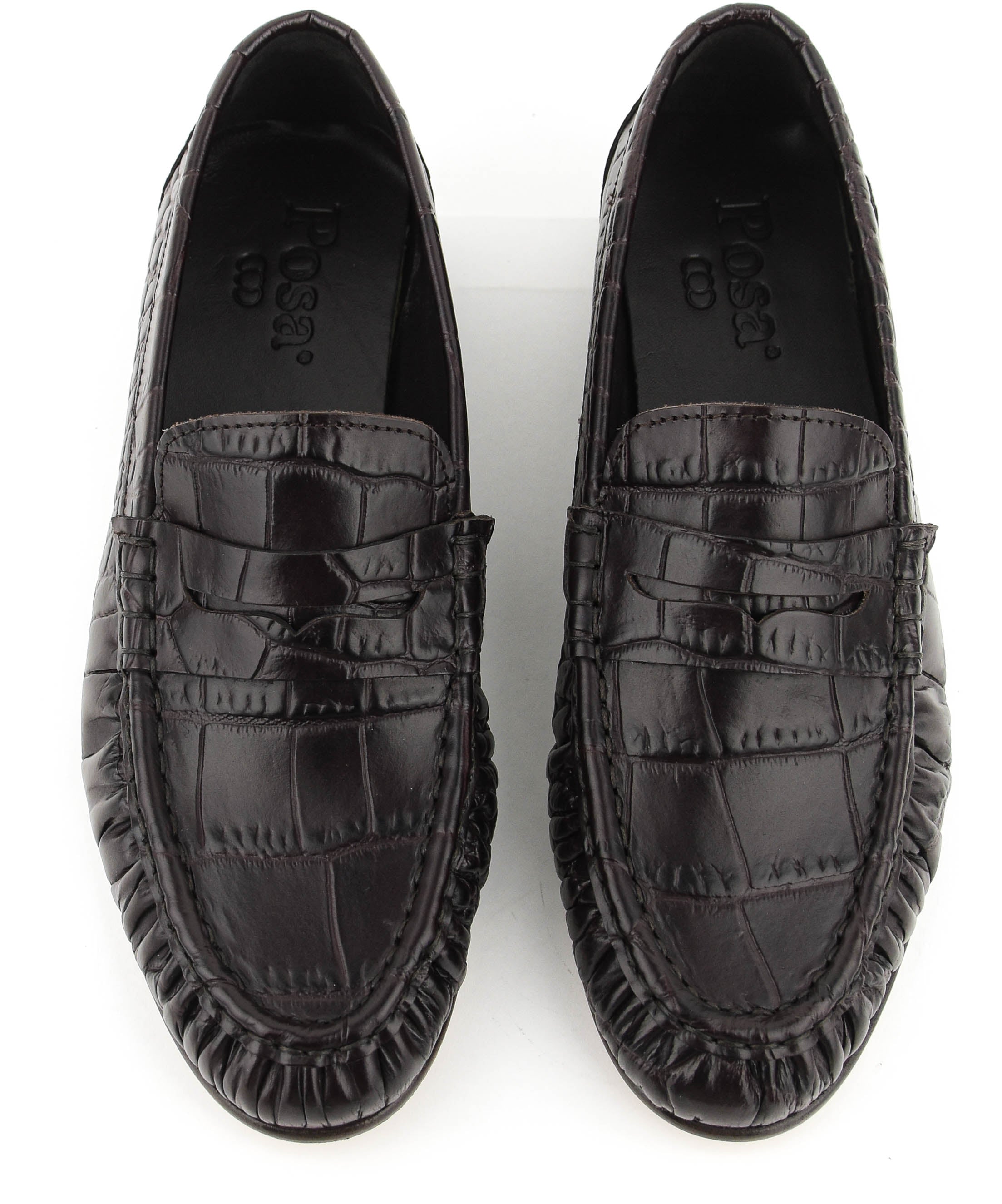 POSA LOAFER WRINKLE CROC BORDEAUX