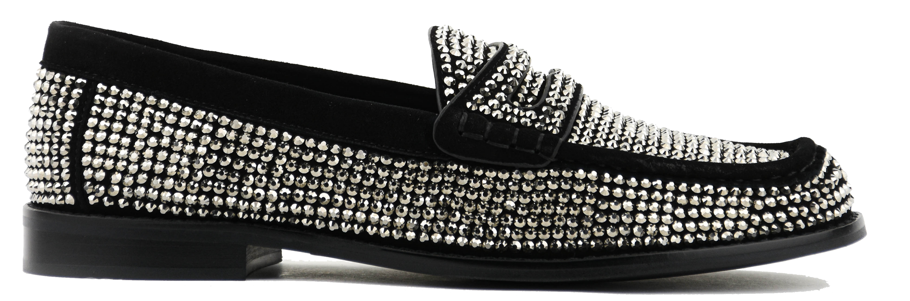 LOLA CRUZ CRYSTAL LOAFER BLACK