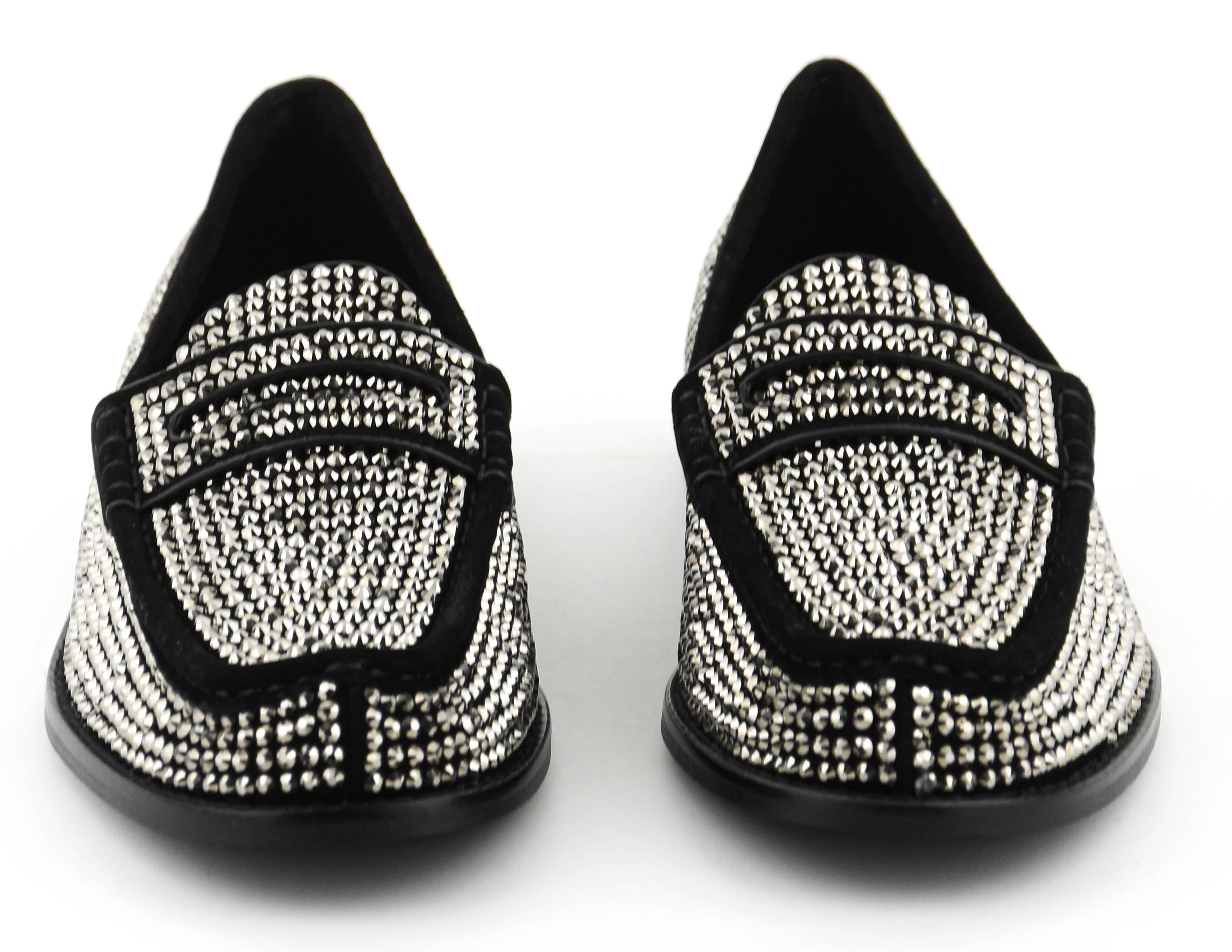 LOLA CRUZ CRYSTAL LOAFER BLACK