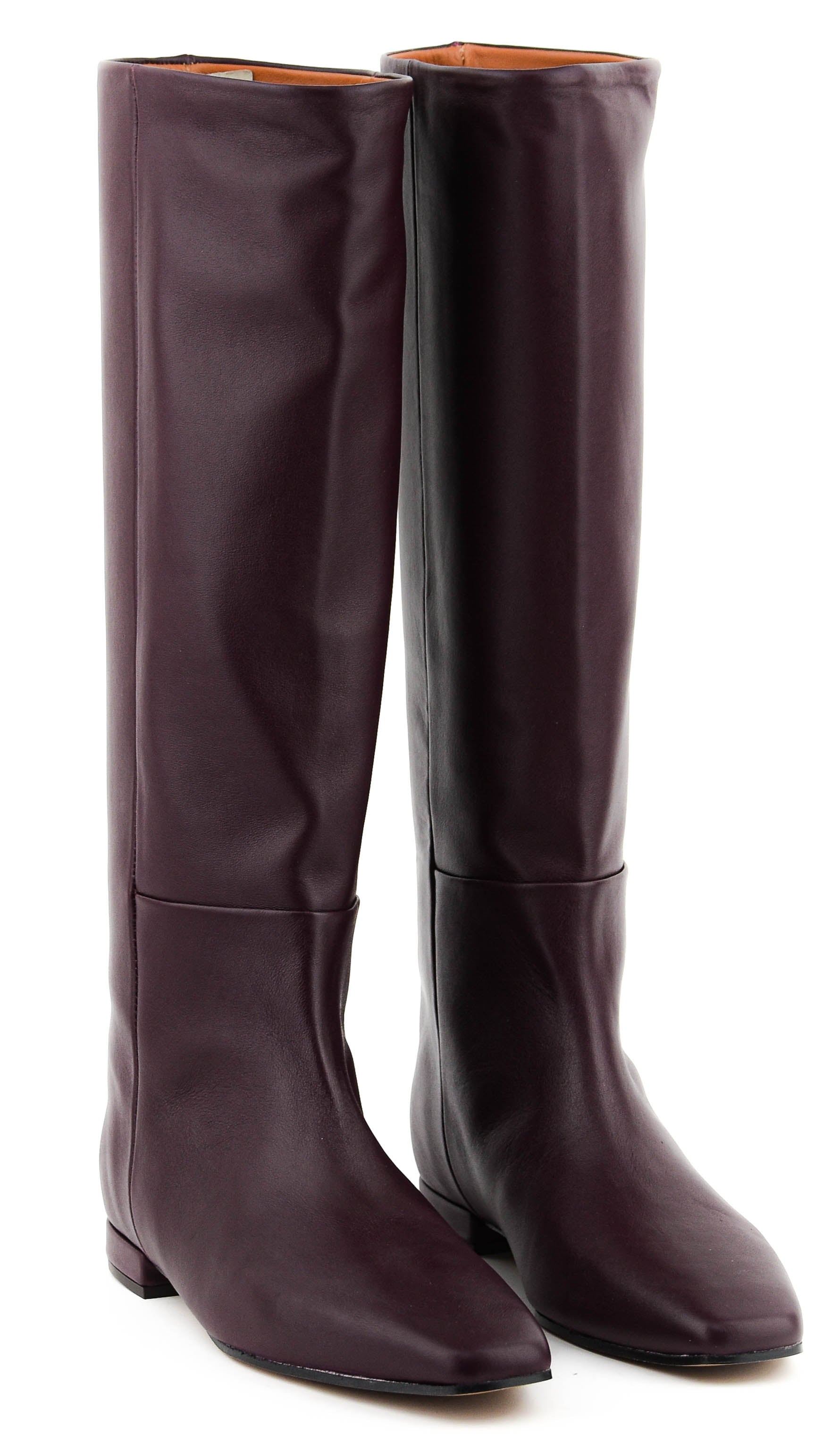 TORAL GIGI LONGBOOT SQUARE FLAT BURGUNDY