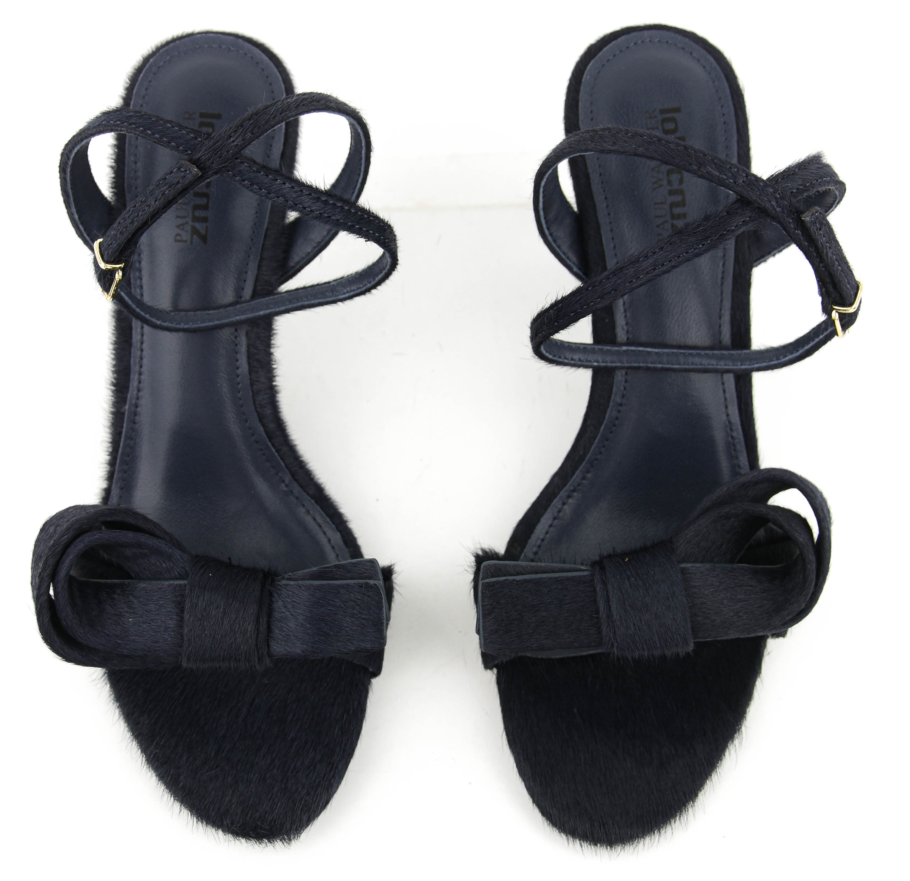 LOLA CRUZ SANDAL NAVY PONY
