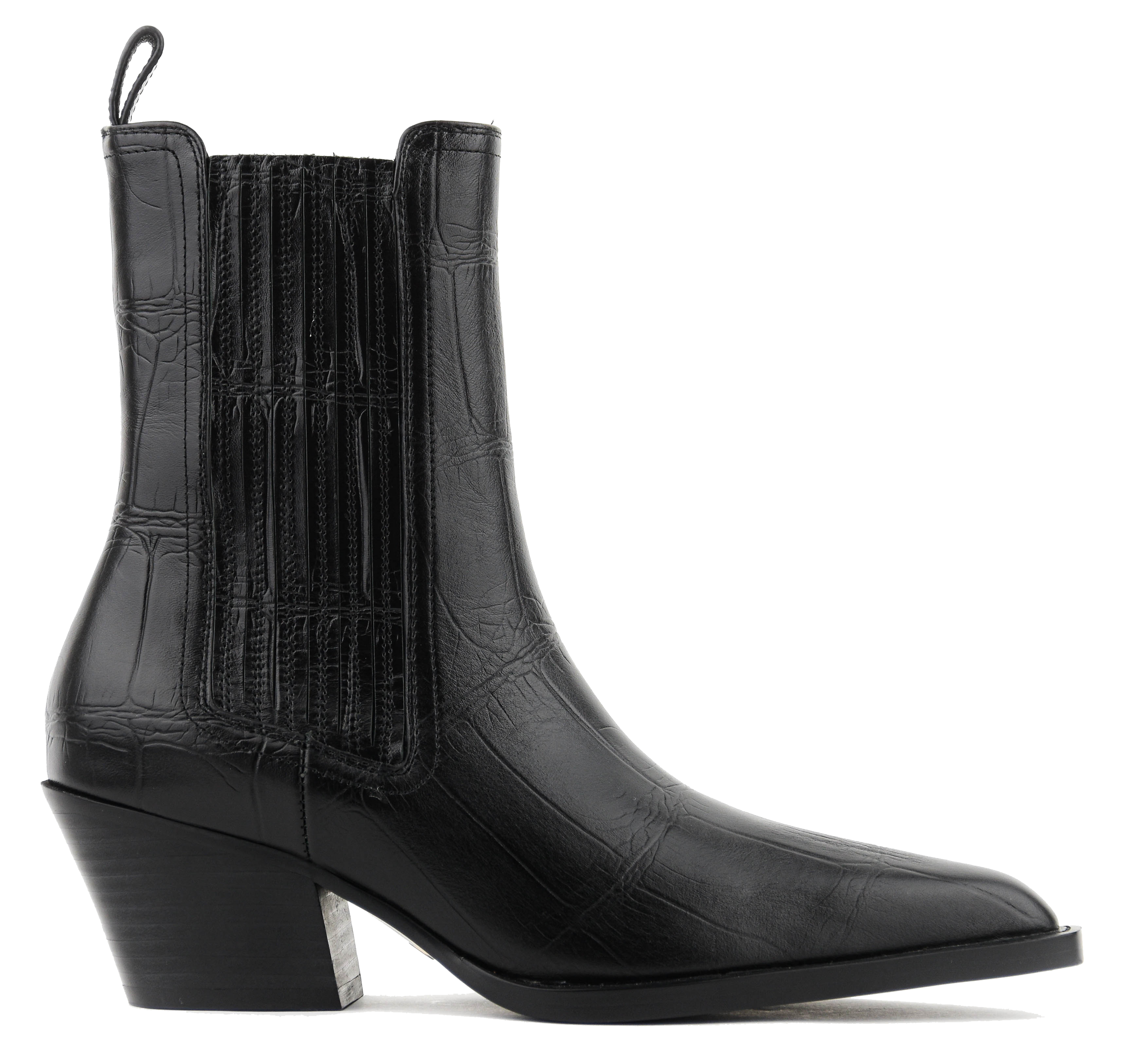 LOLA CRUZ CHELSEA WESTERN BLACK CROC