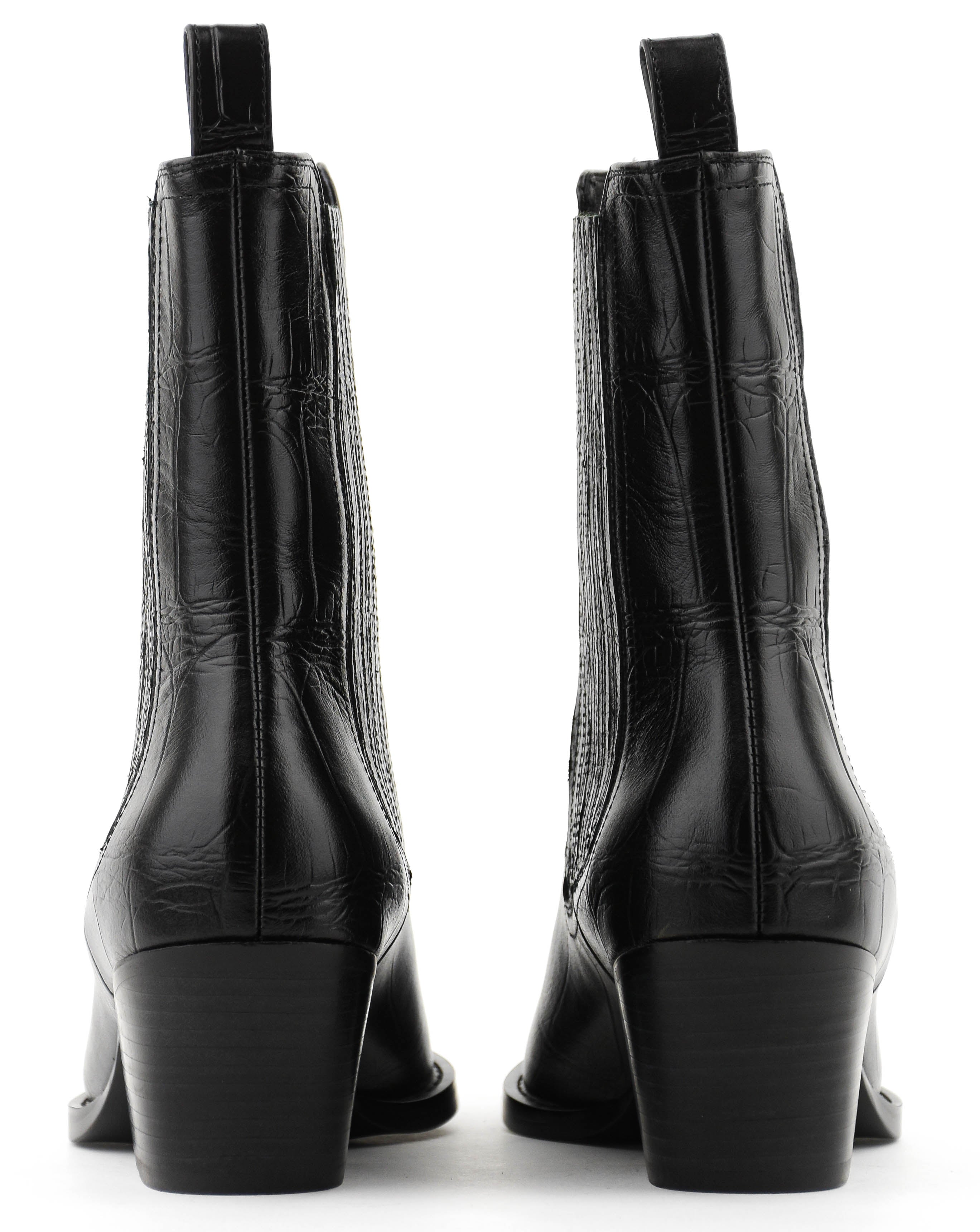 LOLA CRUZ CHELSEA WESTERN BLACK CROC