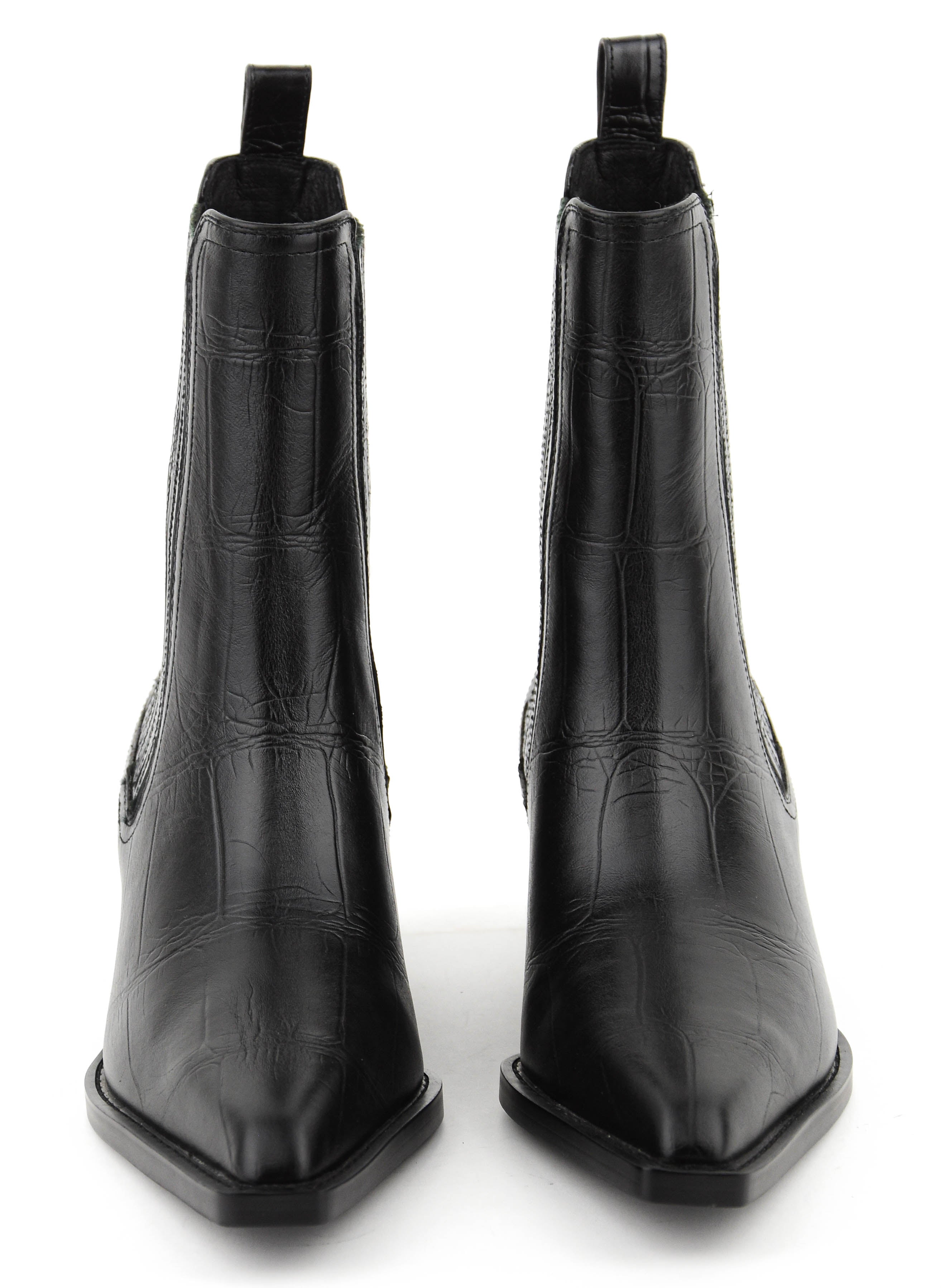 LOLA CRUZ CHELSEA WESTERN BLACK CROC