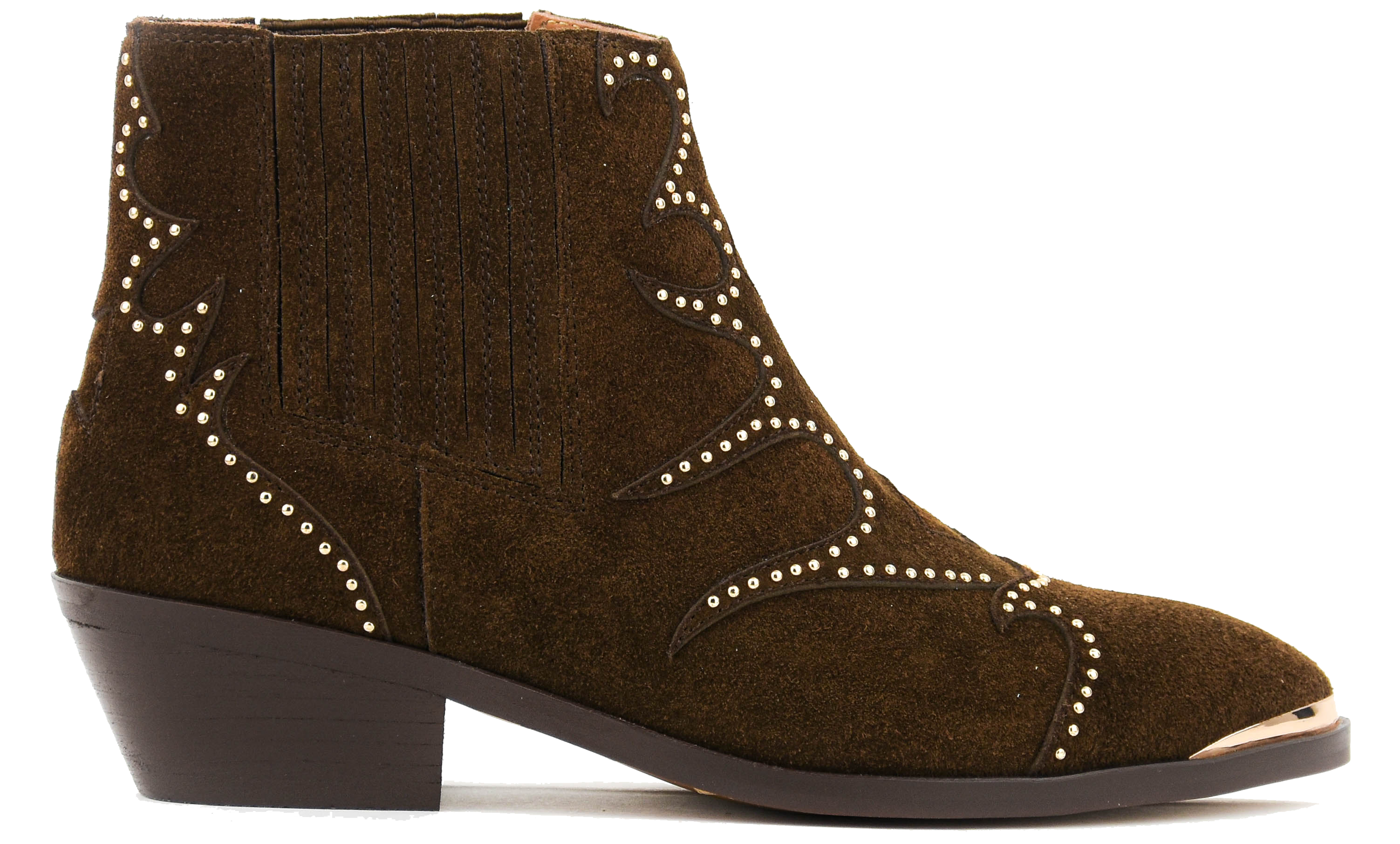 TORAL SONIA STUDS BOOTIE BROWN SUEDE