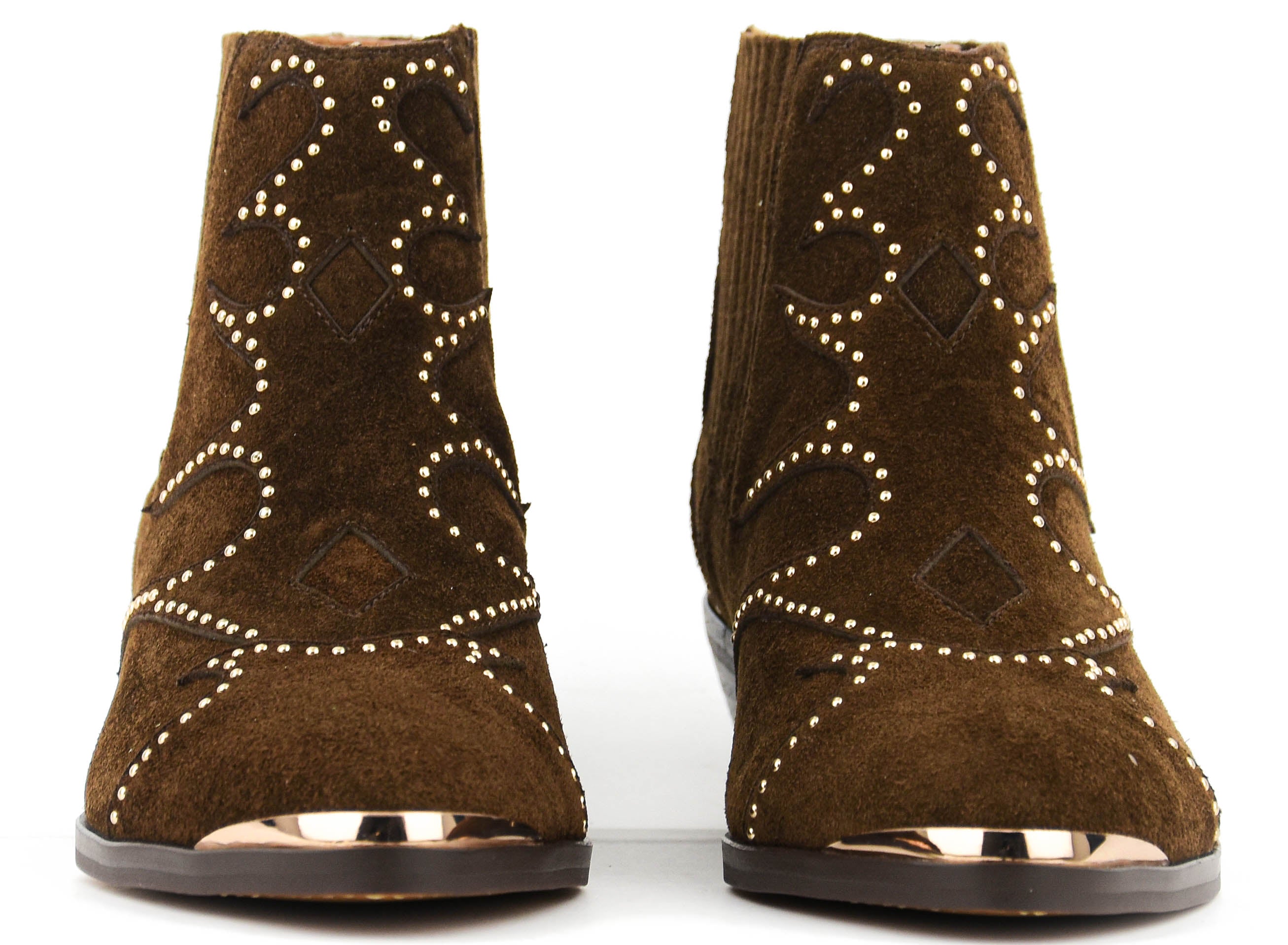 TORAL SONIA STUDS BOOTIE BROWN SUEDE