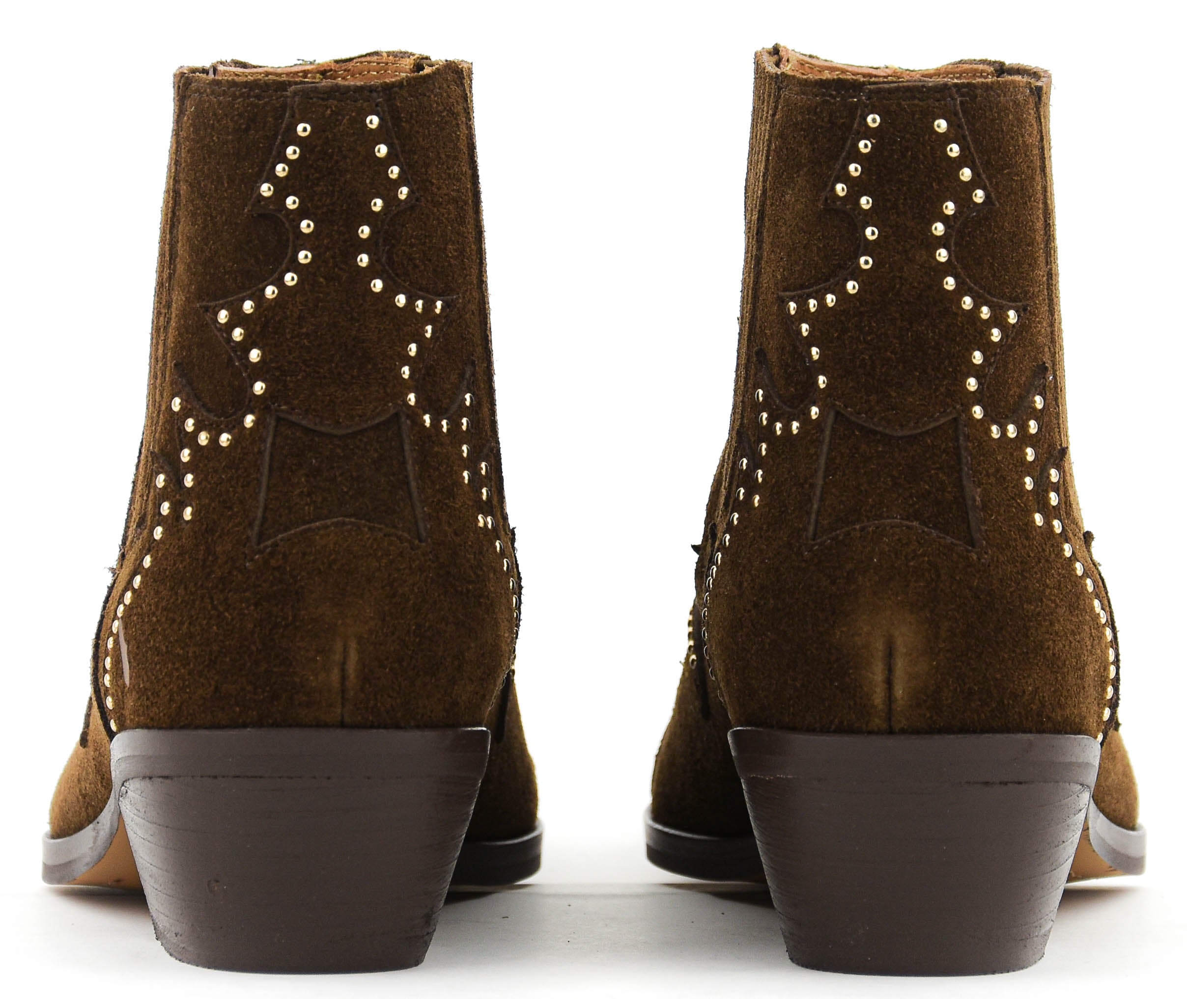 TORAL SONIA STUDS BOOTIE BROWN SUEDE