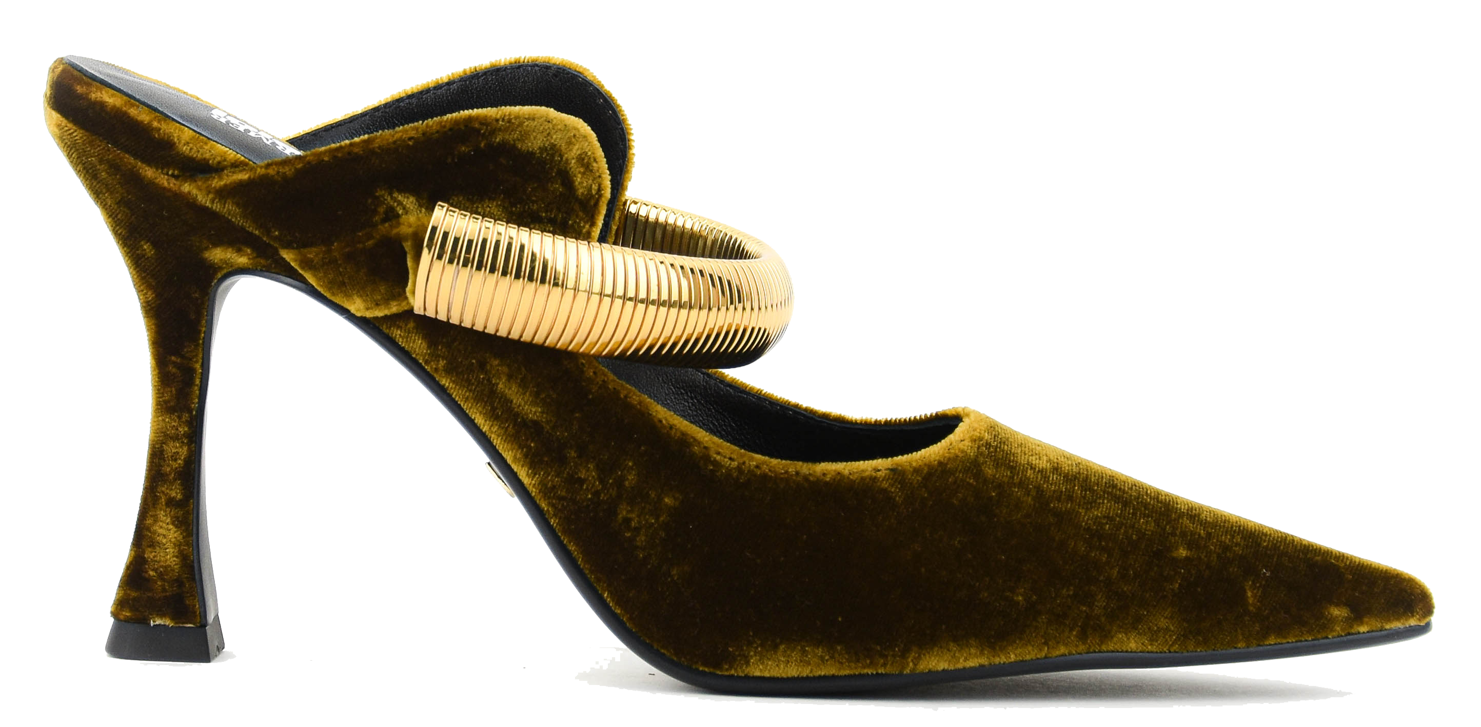 LOLA CRUZ AXELA MULES 95 OCHRE VELVET