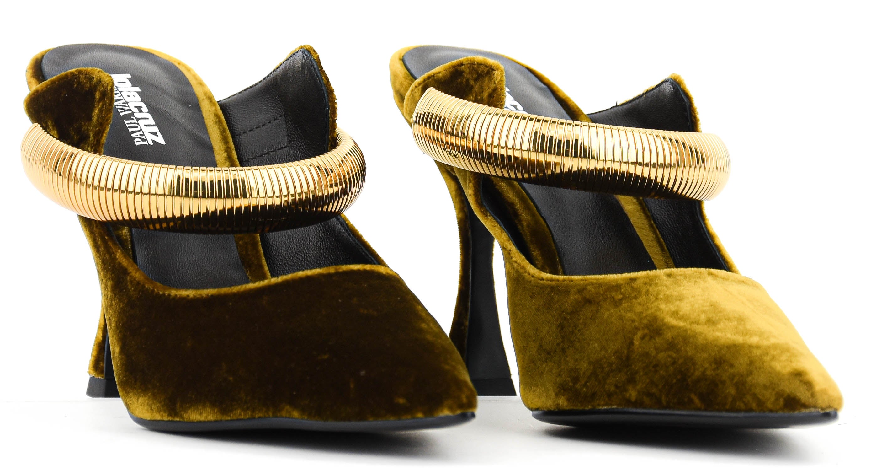 LOLA CRUZ AXELA MULES 95 OCHRE VELVET