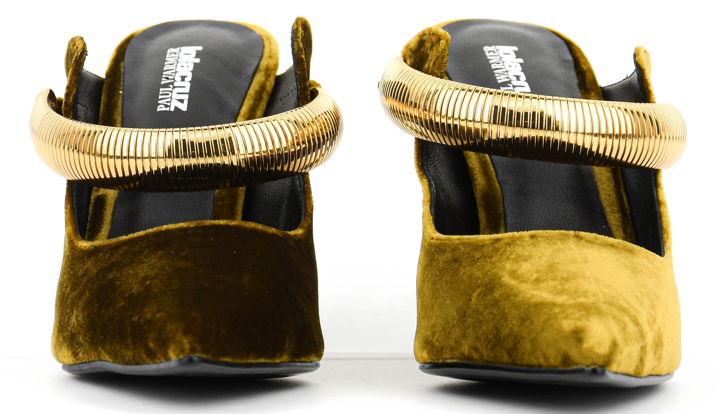 LOLA CRUZ AXELA MULES 95 OCHRE VELVET
