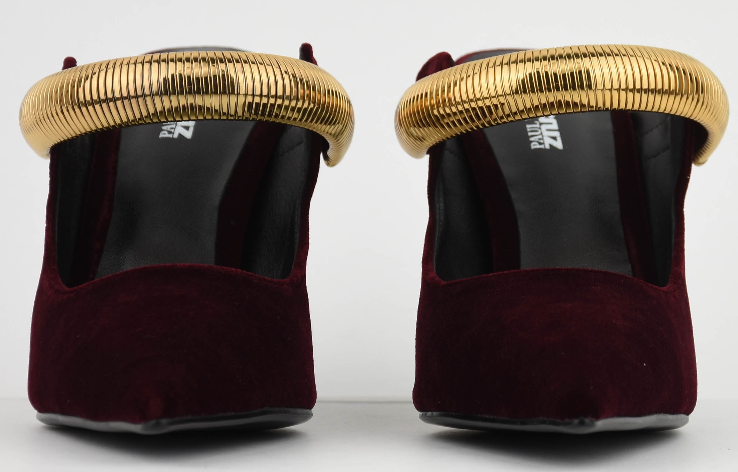 LOLA CRUZ AXELA MULES 95 BURGUNDY VELVET