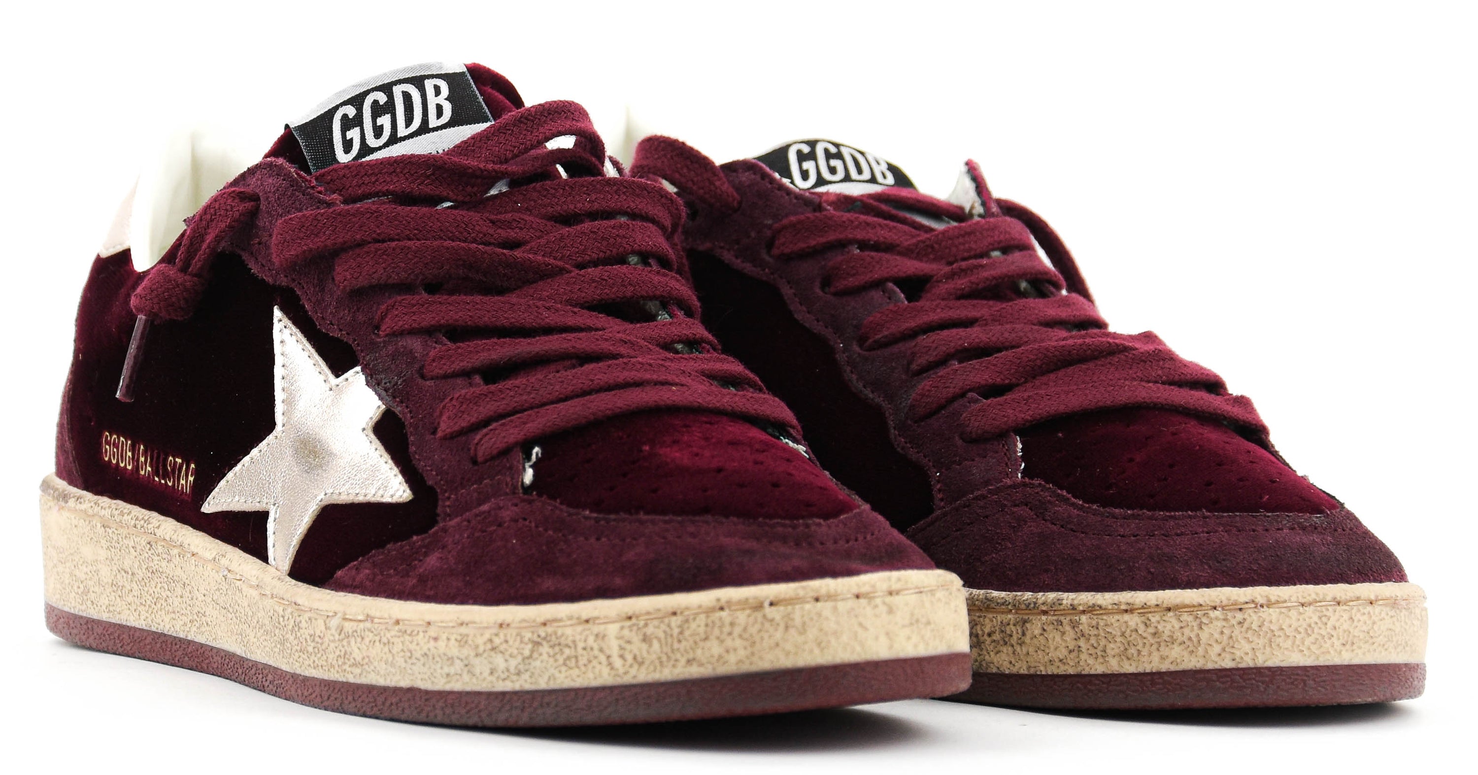GOLDEN GOOSE BALL STAR VELVET RED