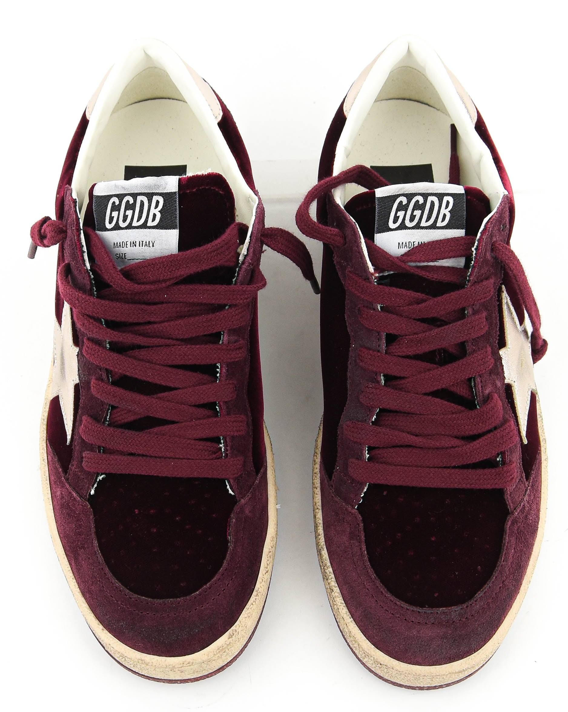 GOLDEN GOOSE BALL STAR VELVET RED