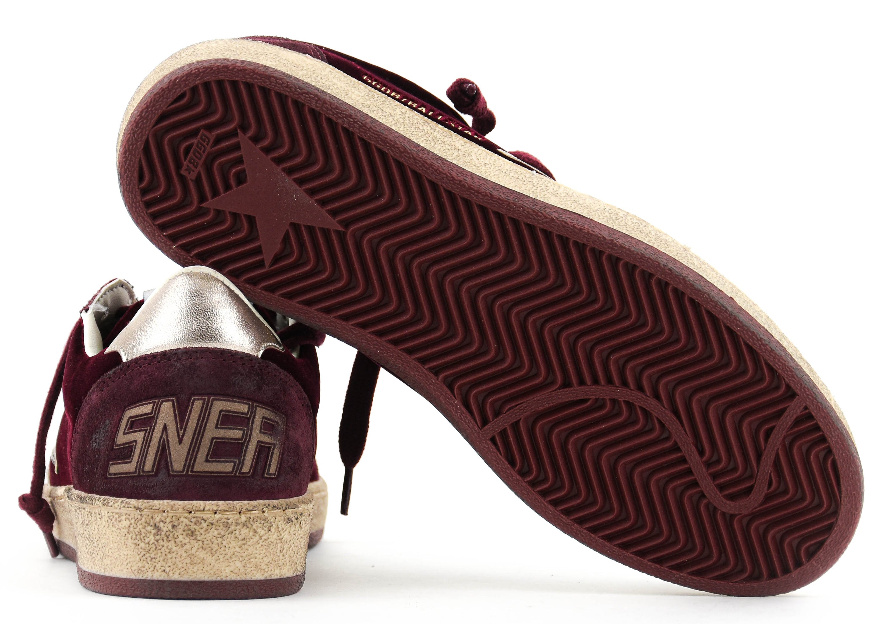 GOLDEN GOOSE BALL STAR VELVET RED
