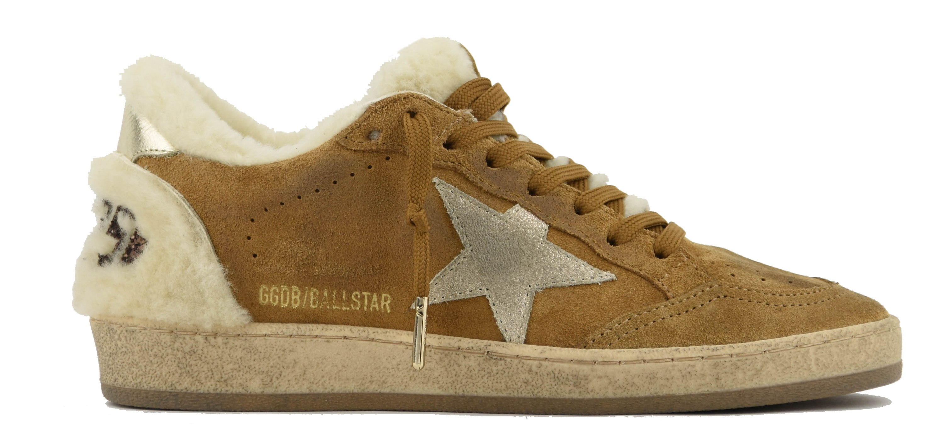 GOLDEN GOOSE BALLSTAR COGNAC SUEDE