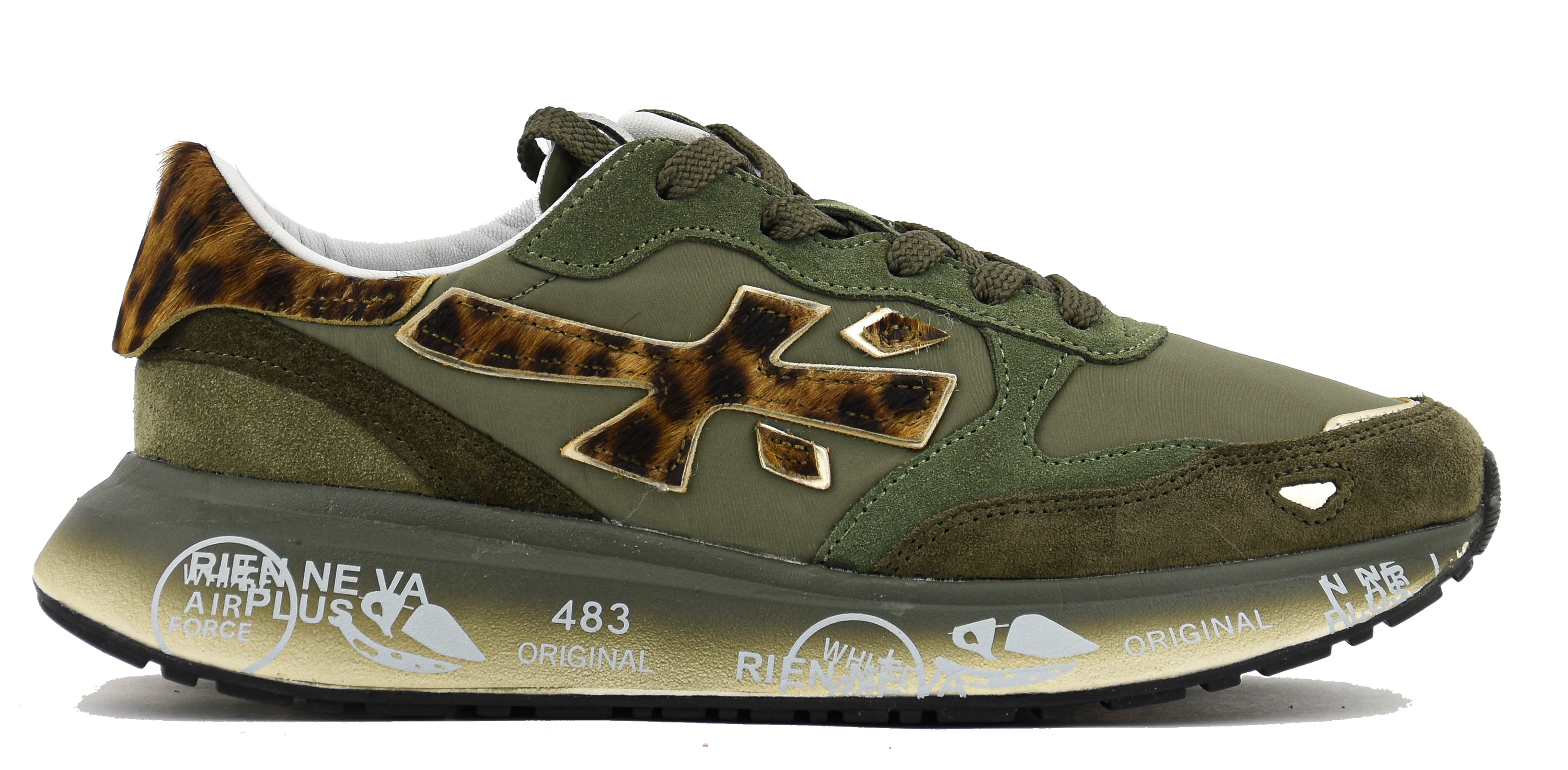 PREMIATA LAURYN SNEAKER KAKI LEOPARD