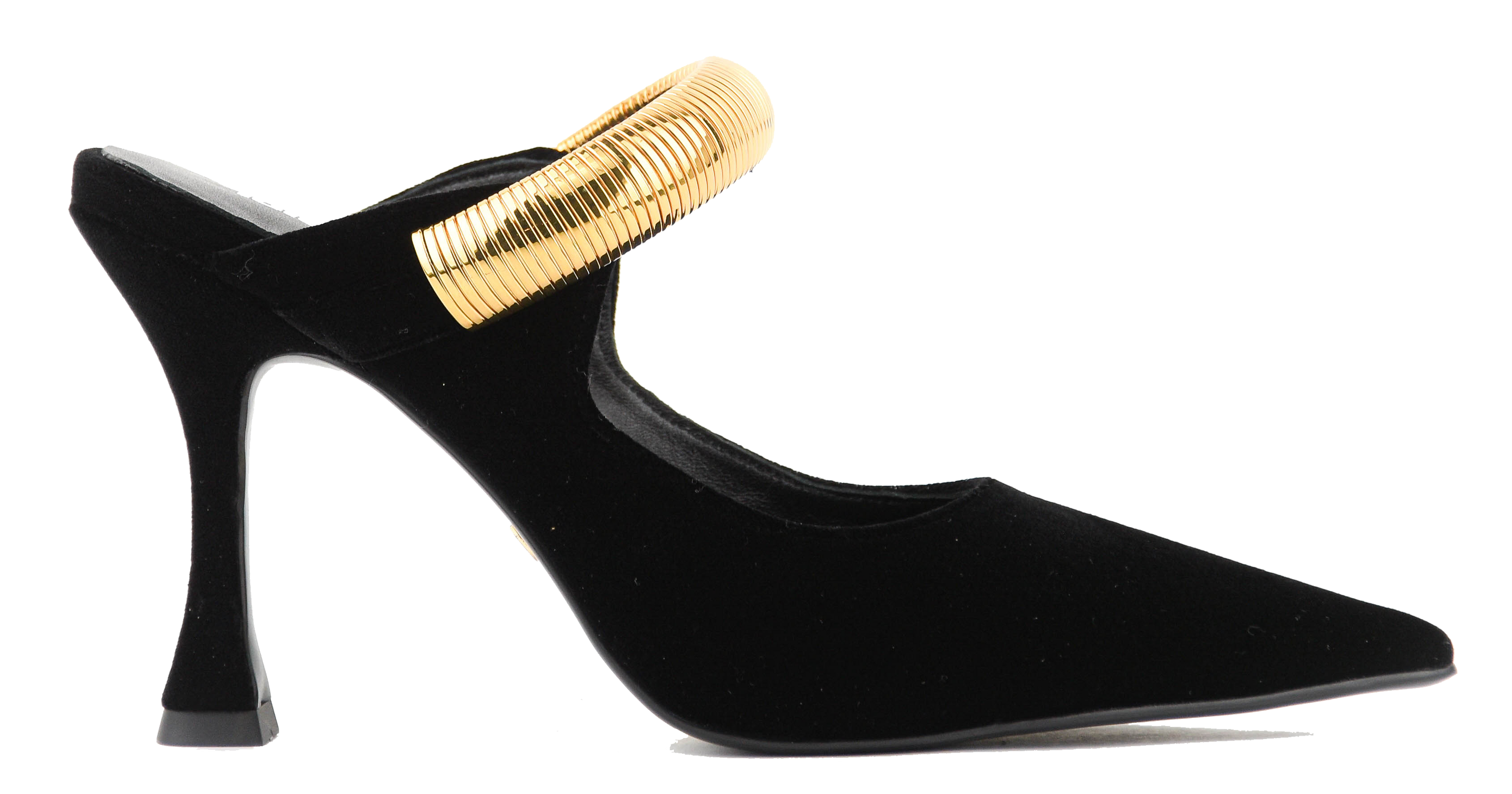 LOLA CRUZ AXELA MULES 95 BLACK VELVET