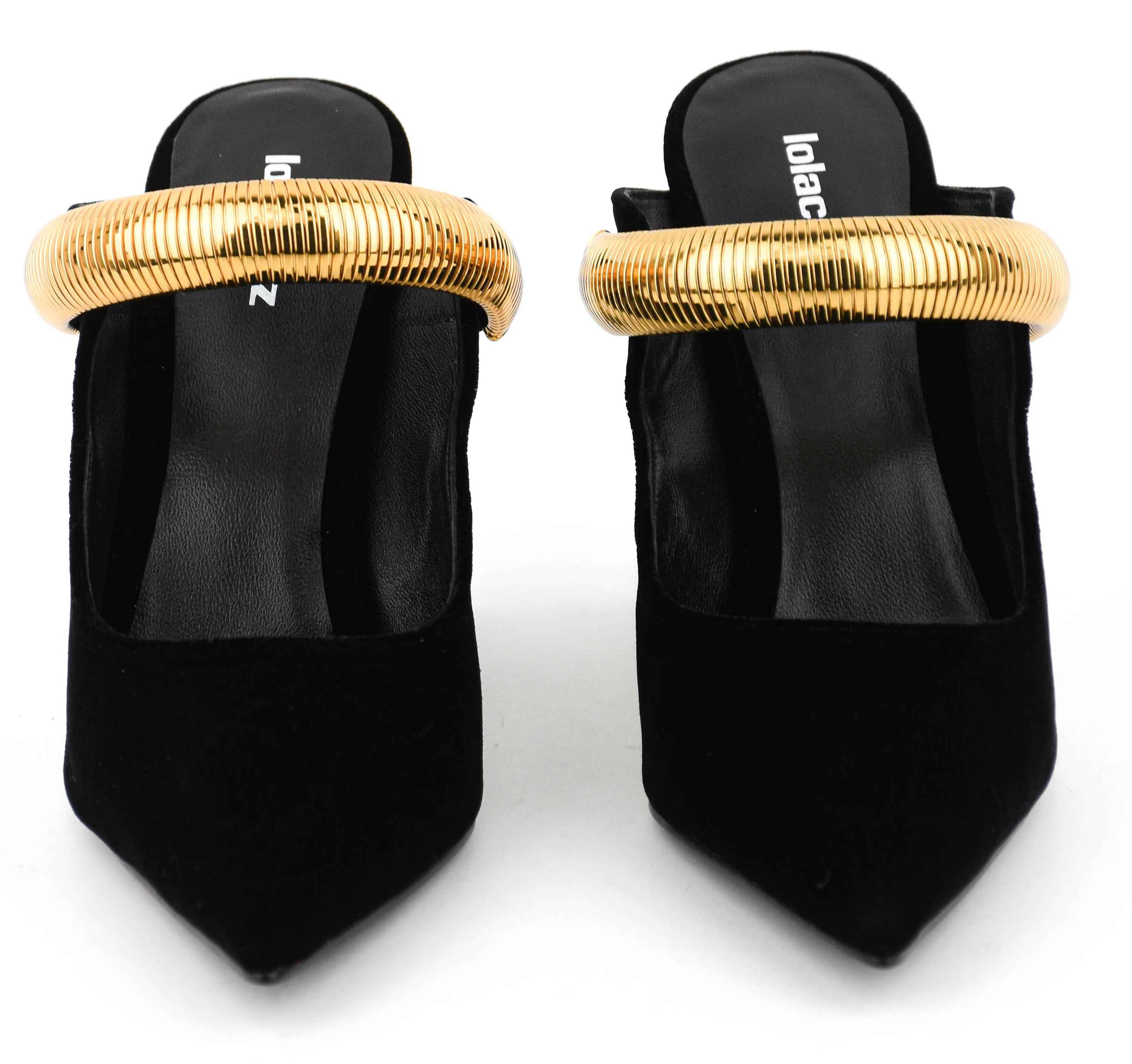 LOLA CRUZ AXELA MULES 95 BLACK VELVET