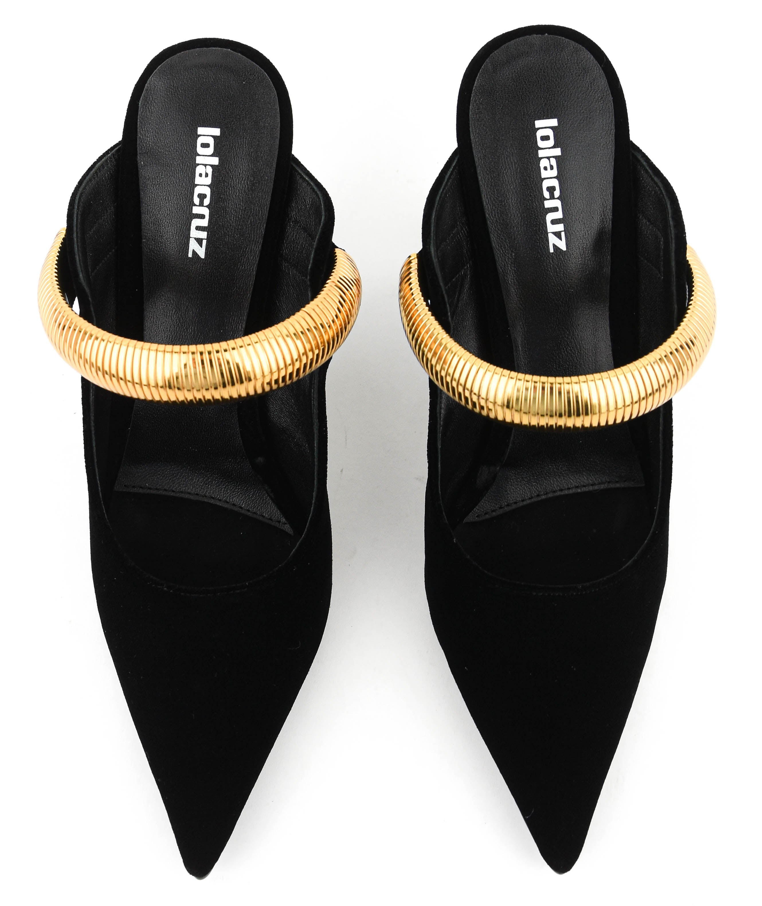 LOLA CRUZ AXELA MULES 95 BLACK VELVET