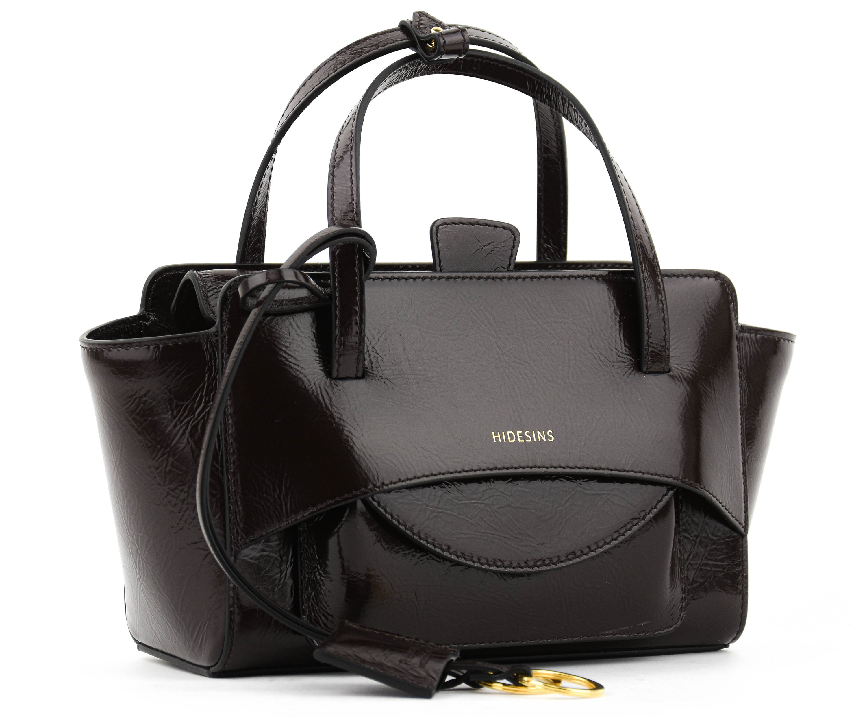 HIDESINS BAG FLAP S CRACKED BROWN
