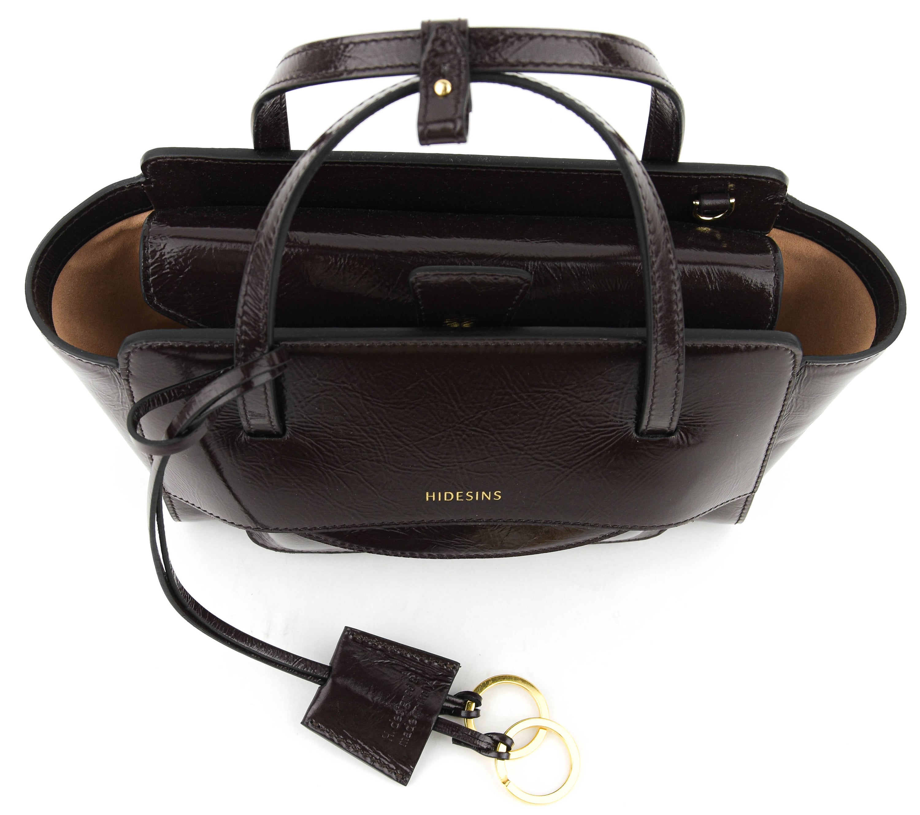 HIDESINS BAG FLAP S CRACKED BROWN