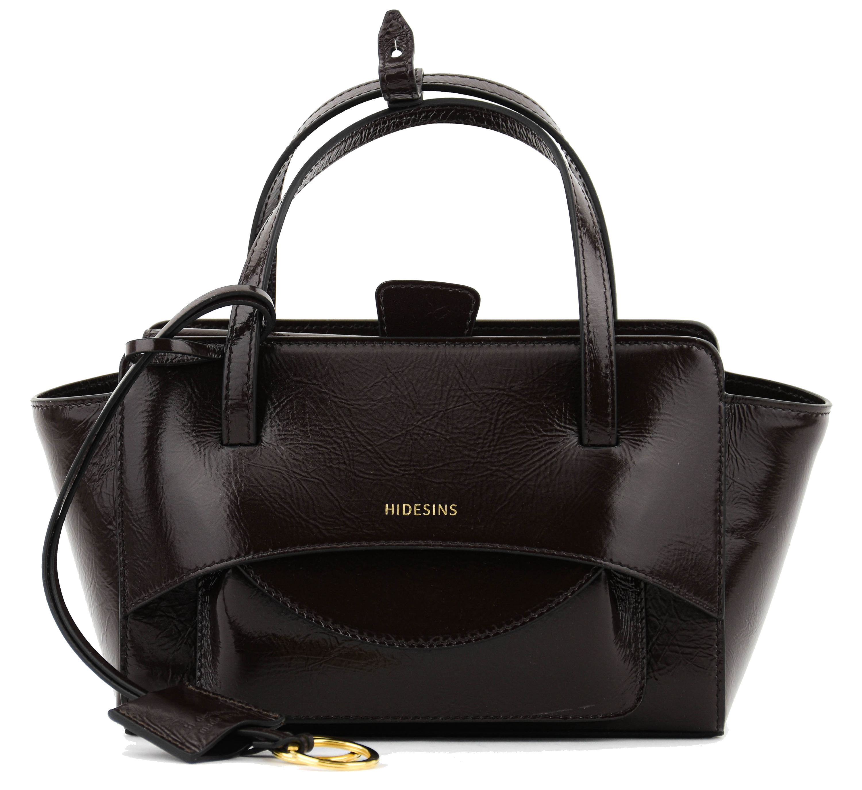HIDESINS BAG FLAP S CRACKED BROWN