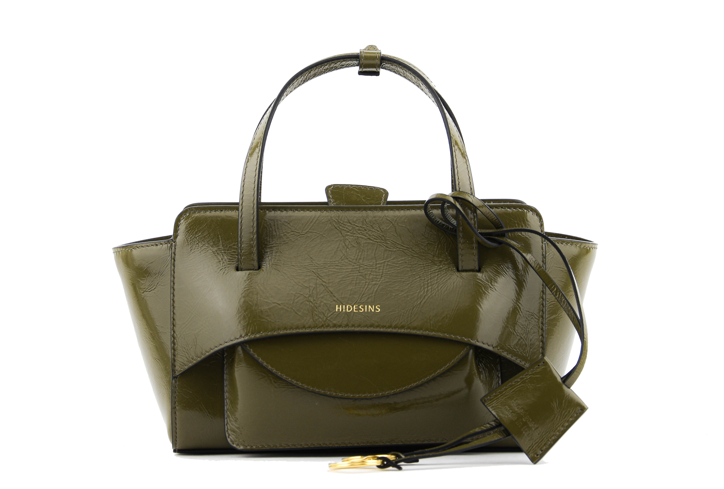 HIDESINS BAG FLAP S CRACKED GREEN