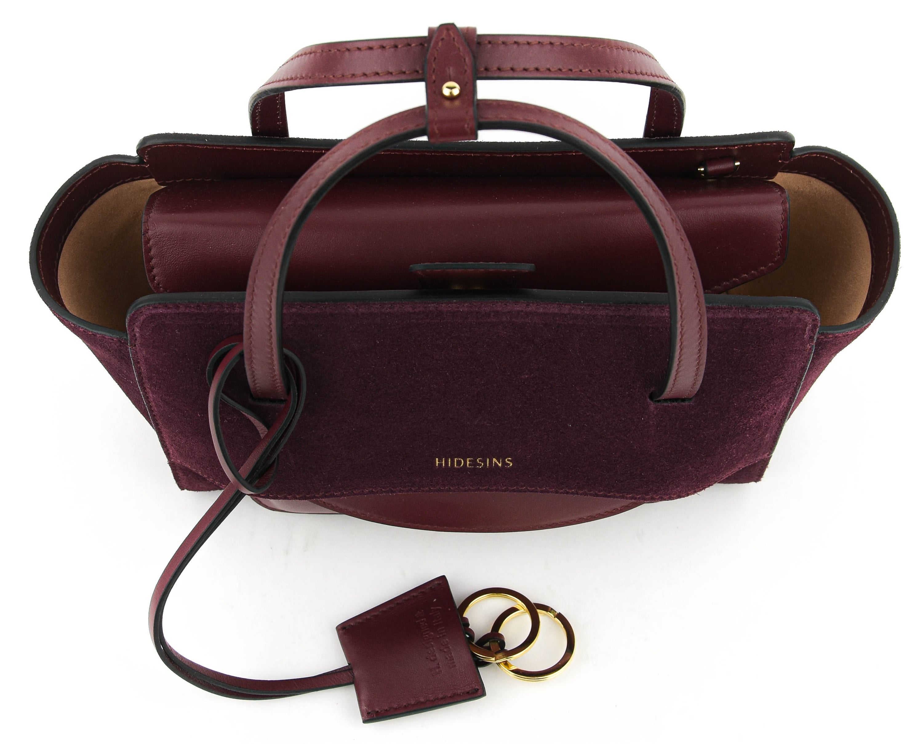 HIDESINS BAG FLAP S  PRUGNA SUEDE