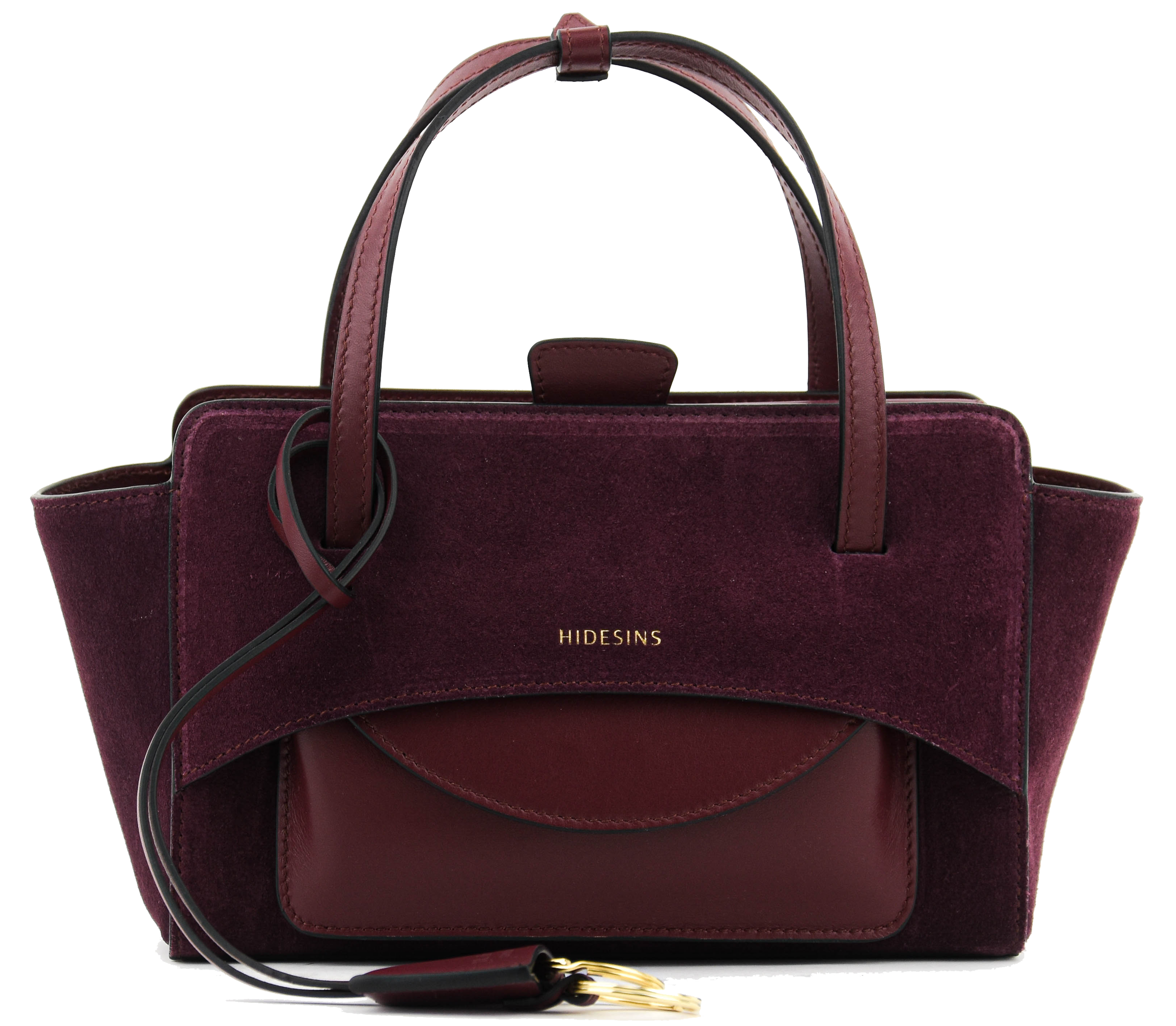 HIDESINS BAG FLAP S  PRUGNA SUEDE