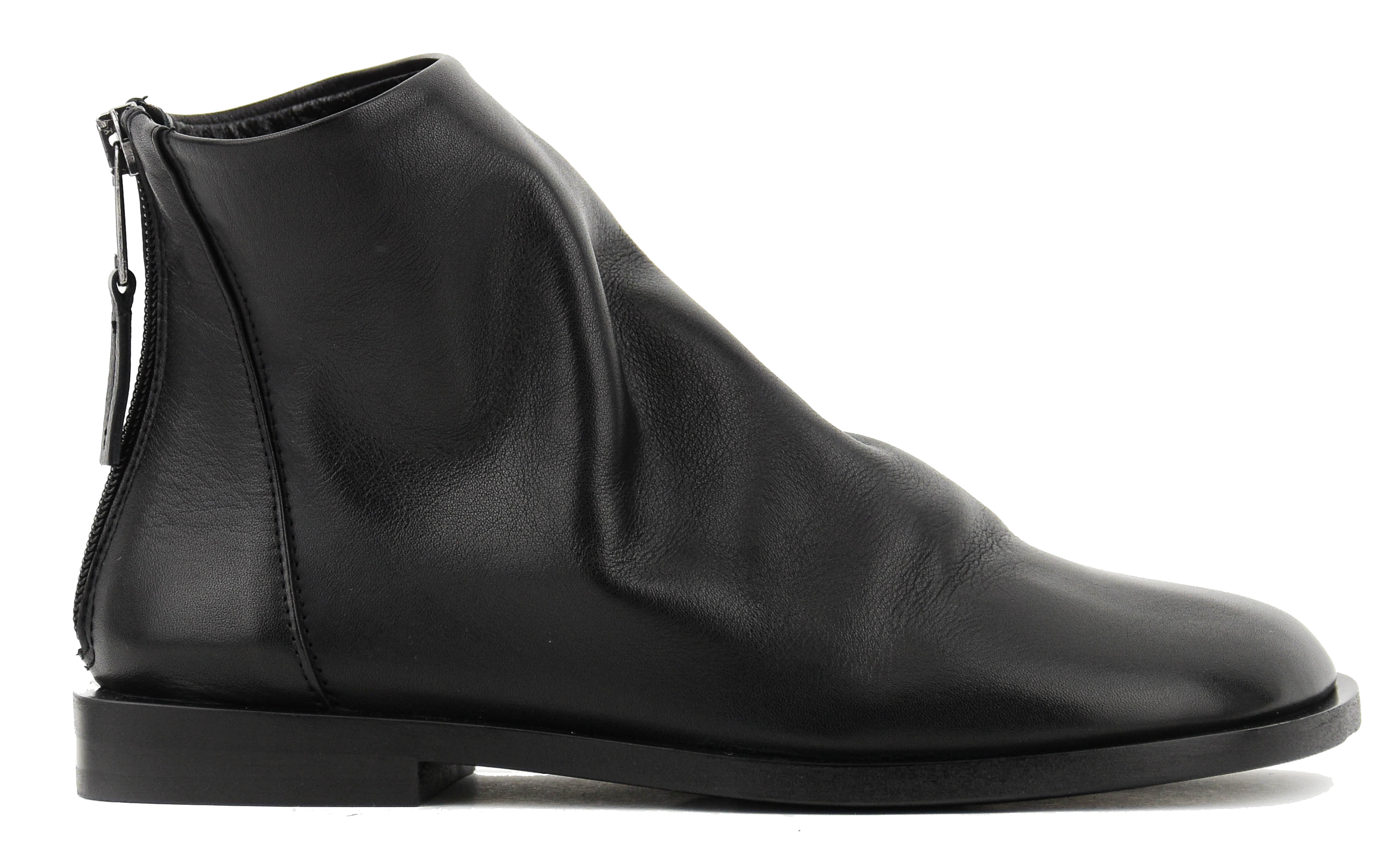 ELENA IACHI BOOTIE SHORT ASSYMETRICAL BLACK