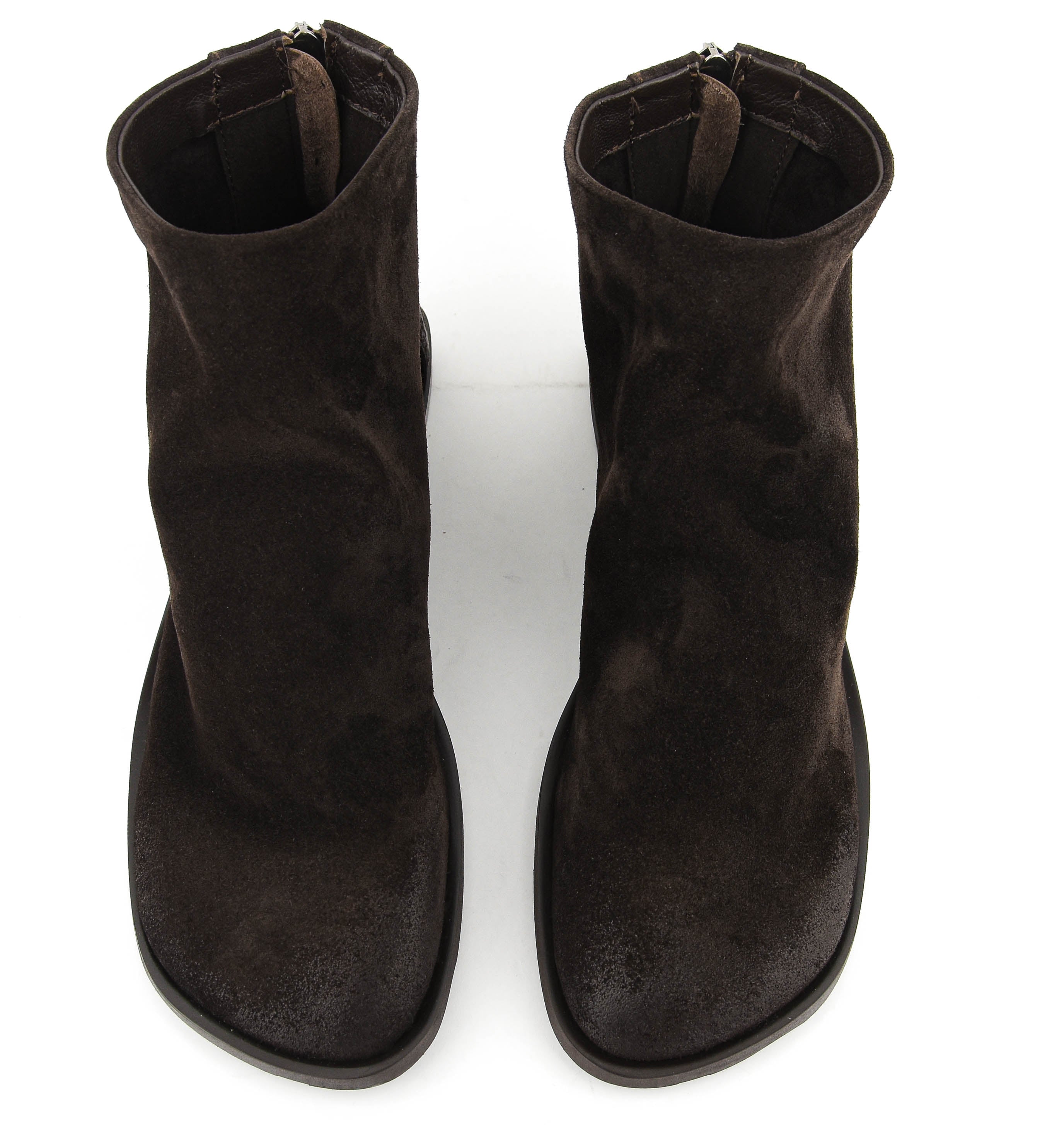 ELENA IACHI BOOTIE SHORT ASSYMETRICAL BROWN
