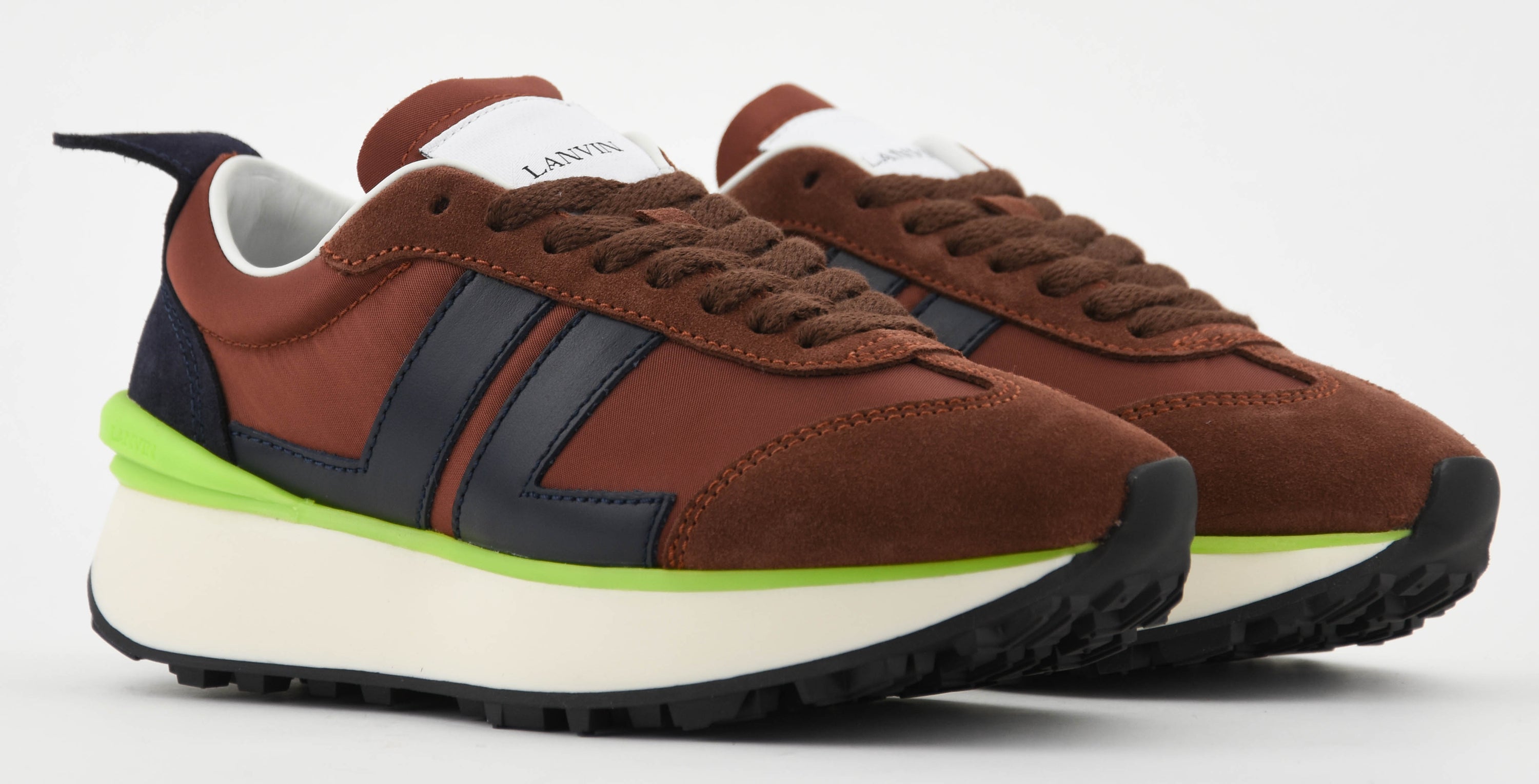 LANVIN BUMPR SNEAKER BLACK NAVY MOCHA