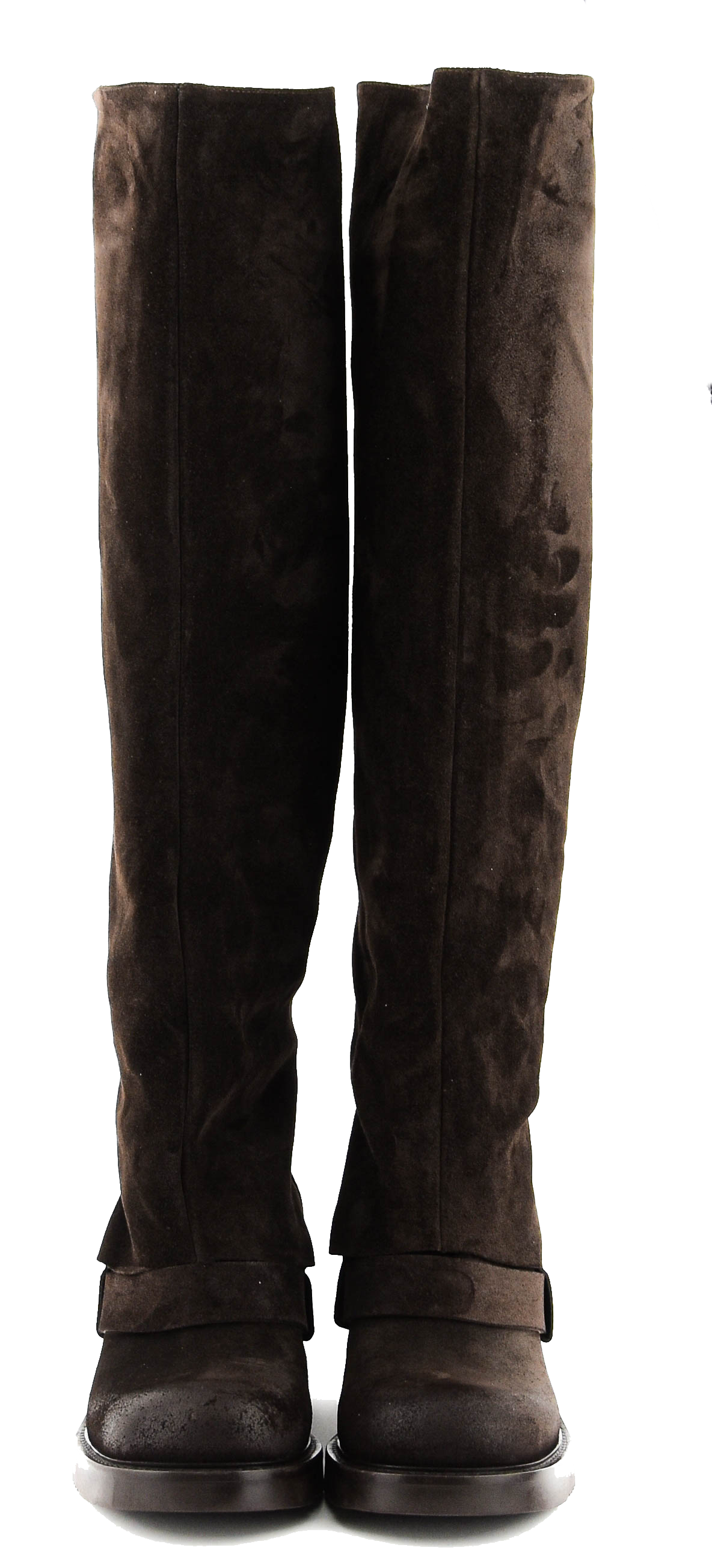 ELENA IACHI HOODED BIKER DARK BROWN SUEDE