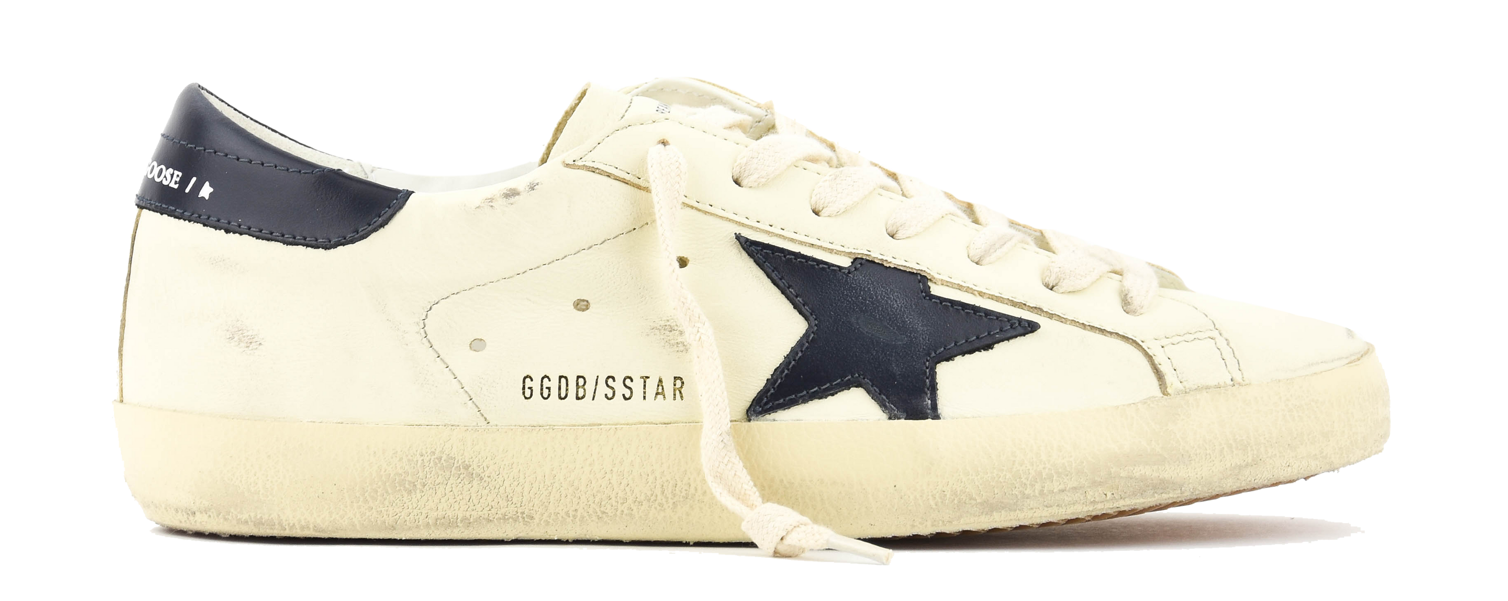 GOLDEN GOOSE SUPERSTAR CREAM BLUE