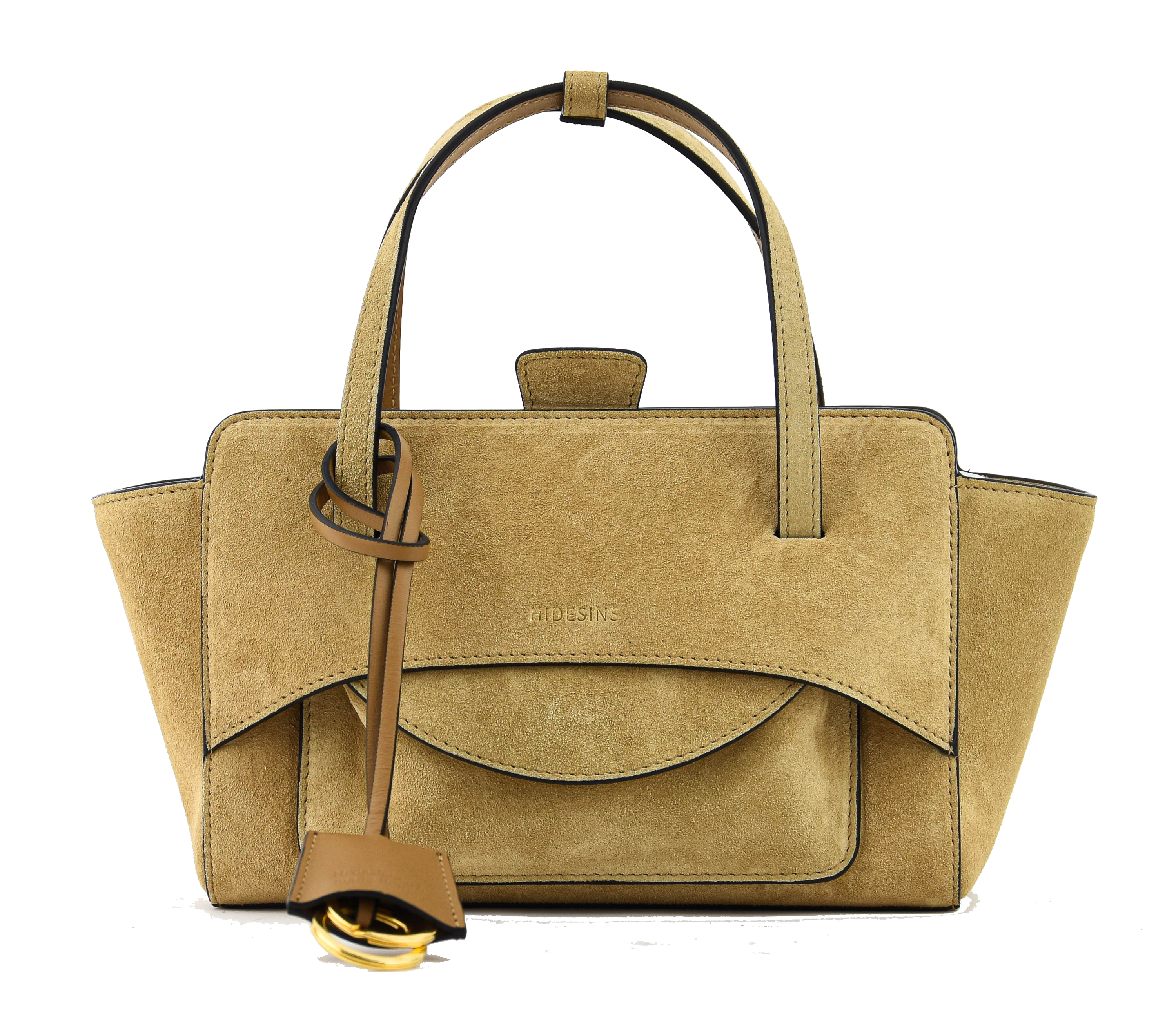 HIDESINS BAG FLAP S SUEDE CAMEL