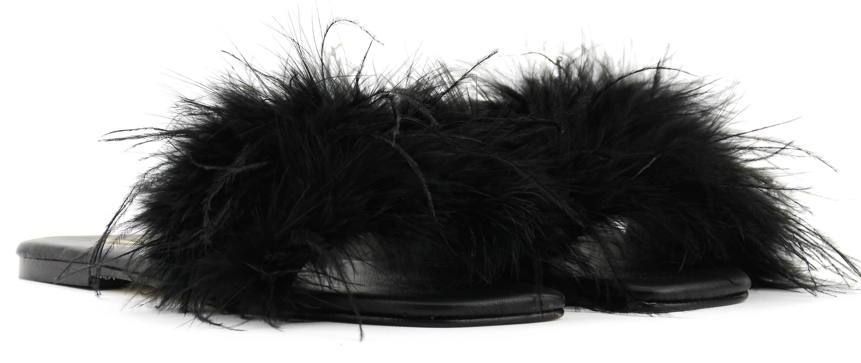 PAUL WARMER FEATHER SLIDE BLACK