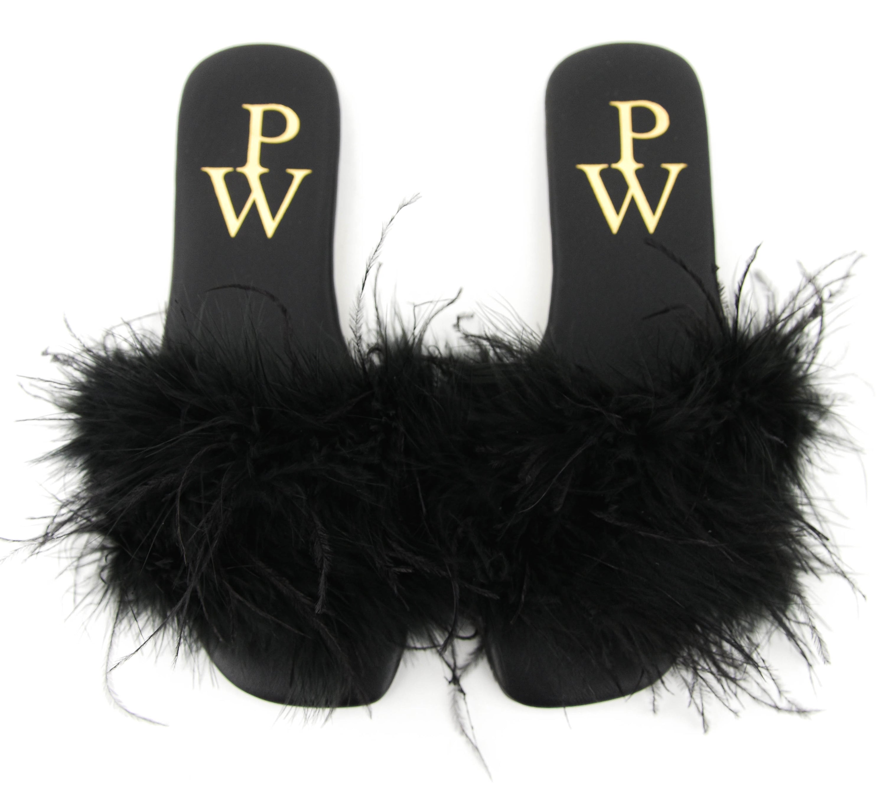 PAUL WARMER FEATHER SLIDE BLACK