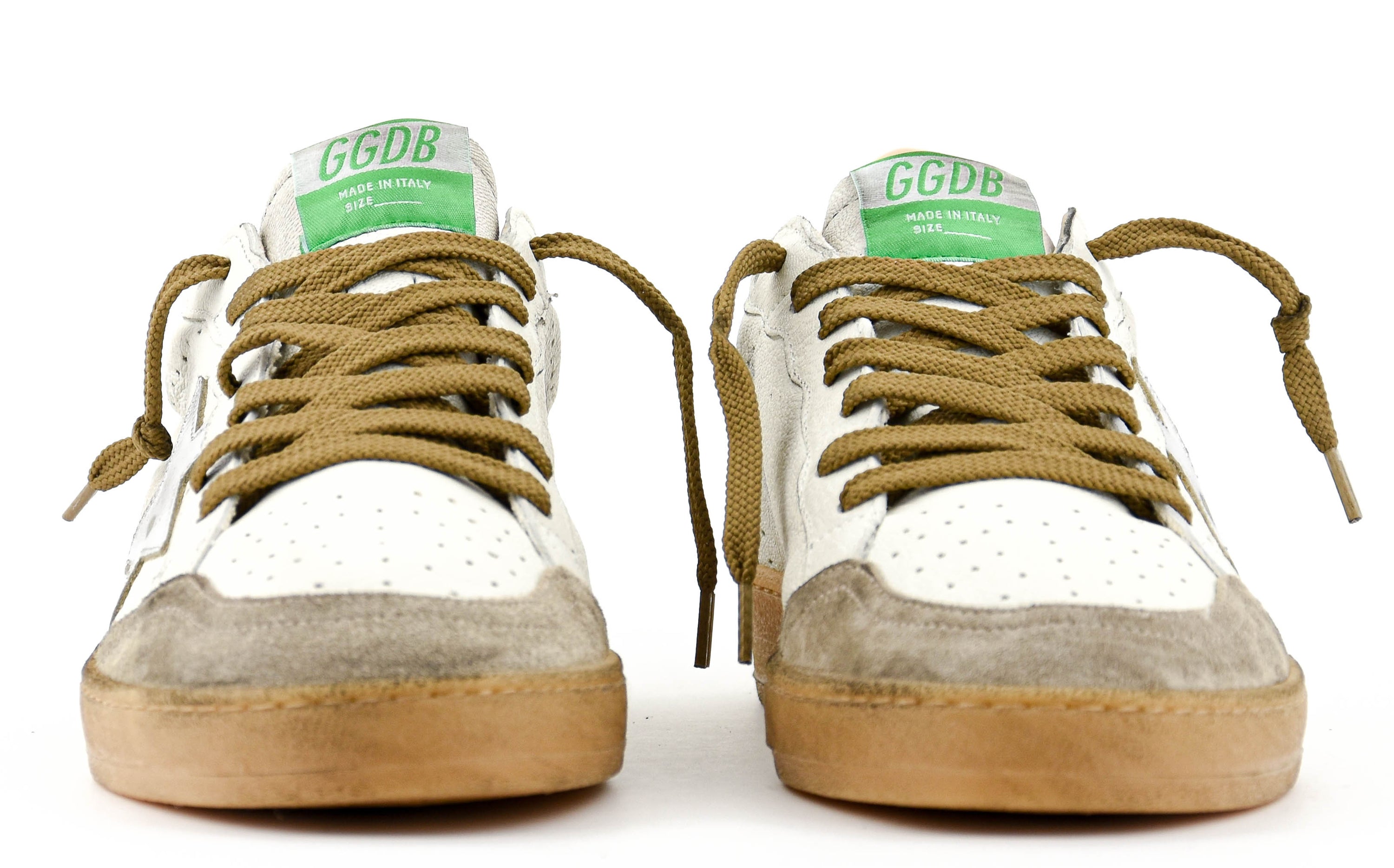 GOLDEN GOOSE BALL STAR WHITE BEIGE SILVER