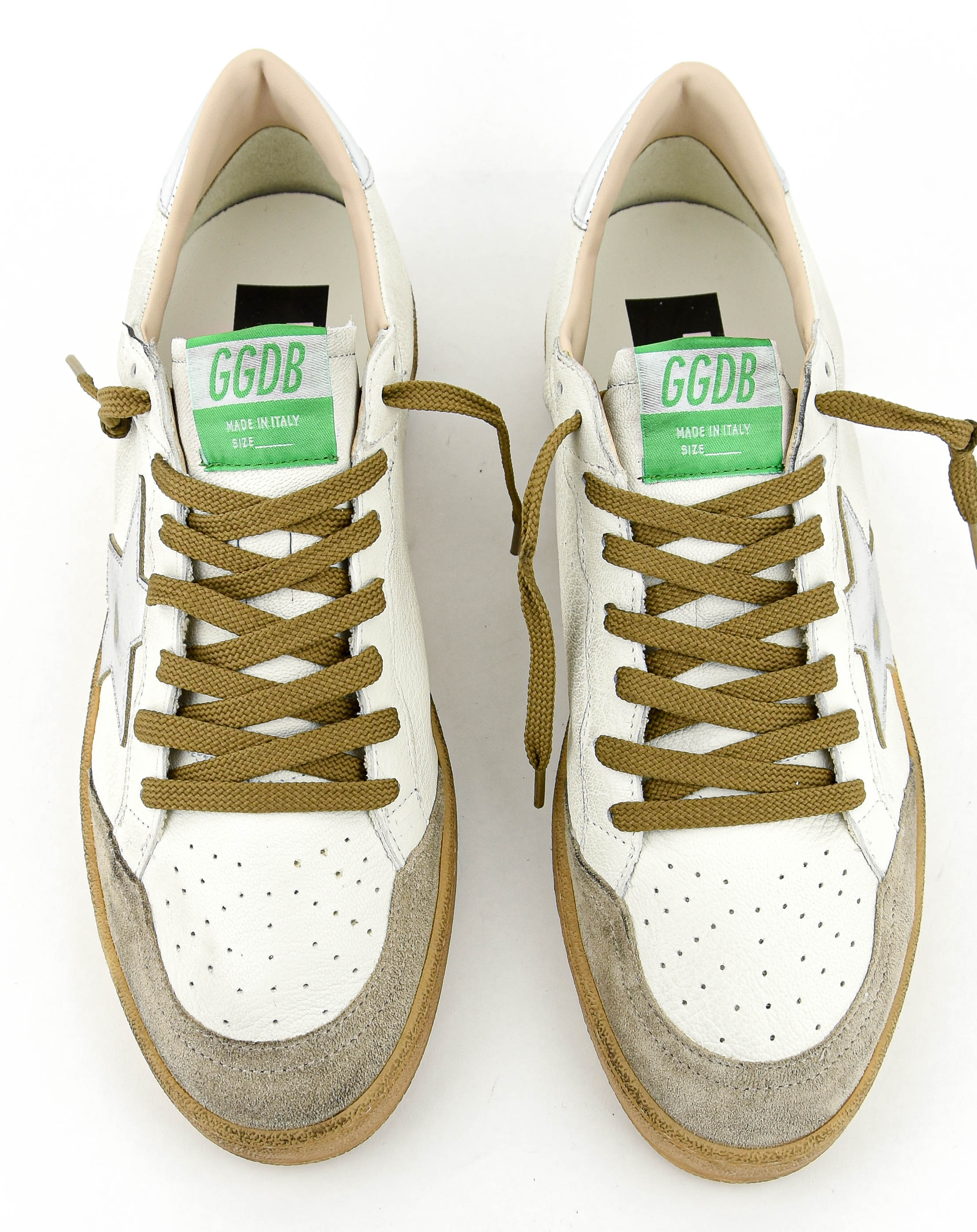 GOLDEN GOOSE BALL STAR WHITE BEIGE SILVER