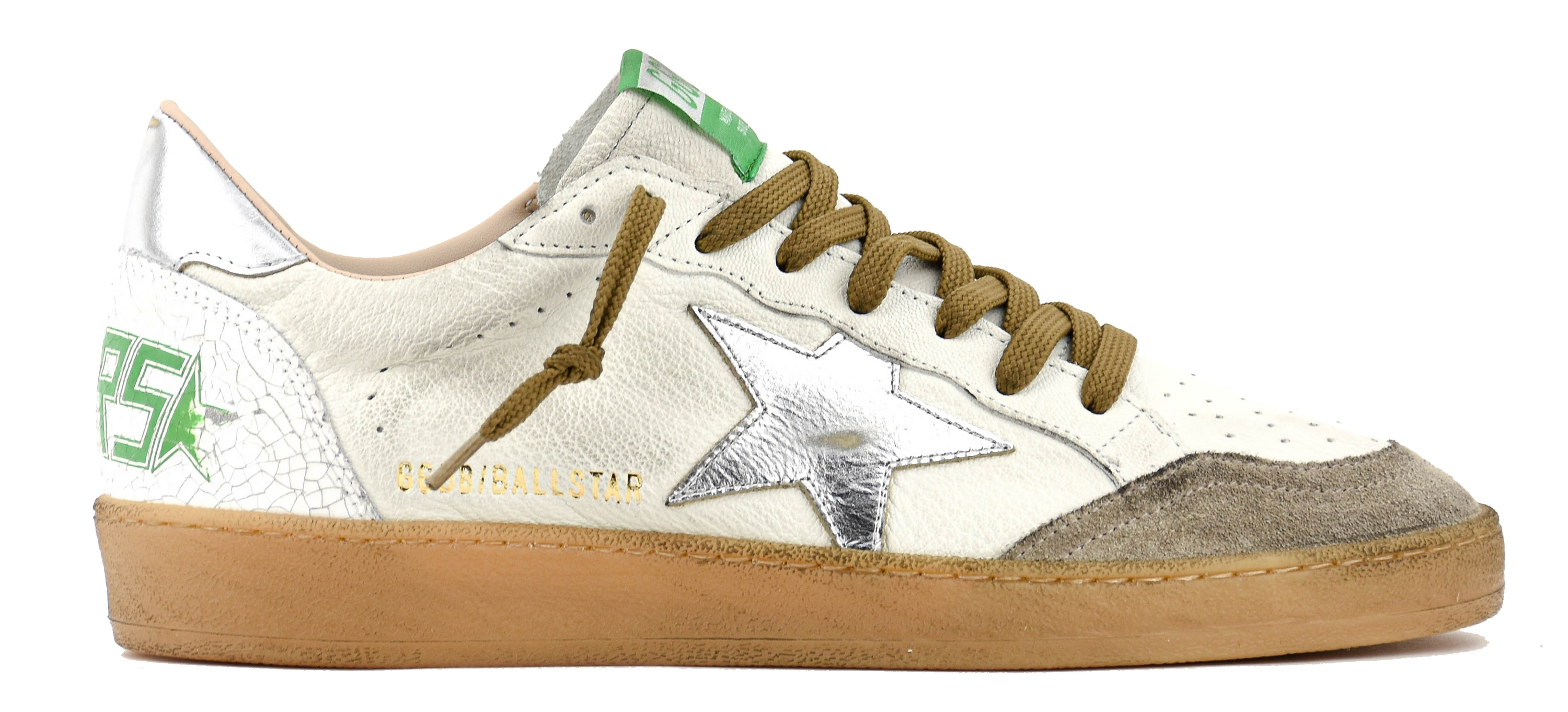 GOLDEN GOOSE BALL STAR WHITE BEIGE SILVER